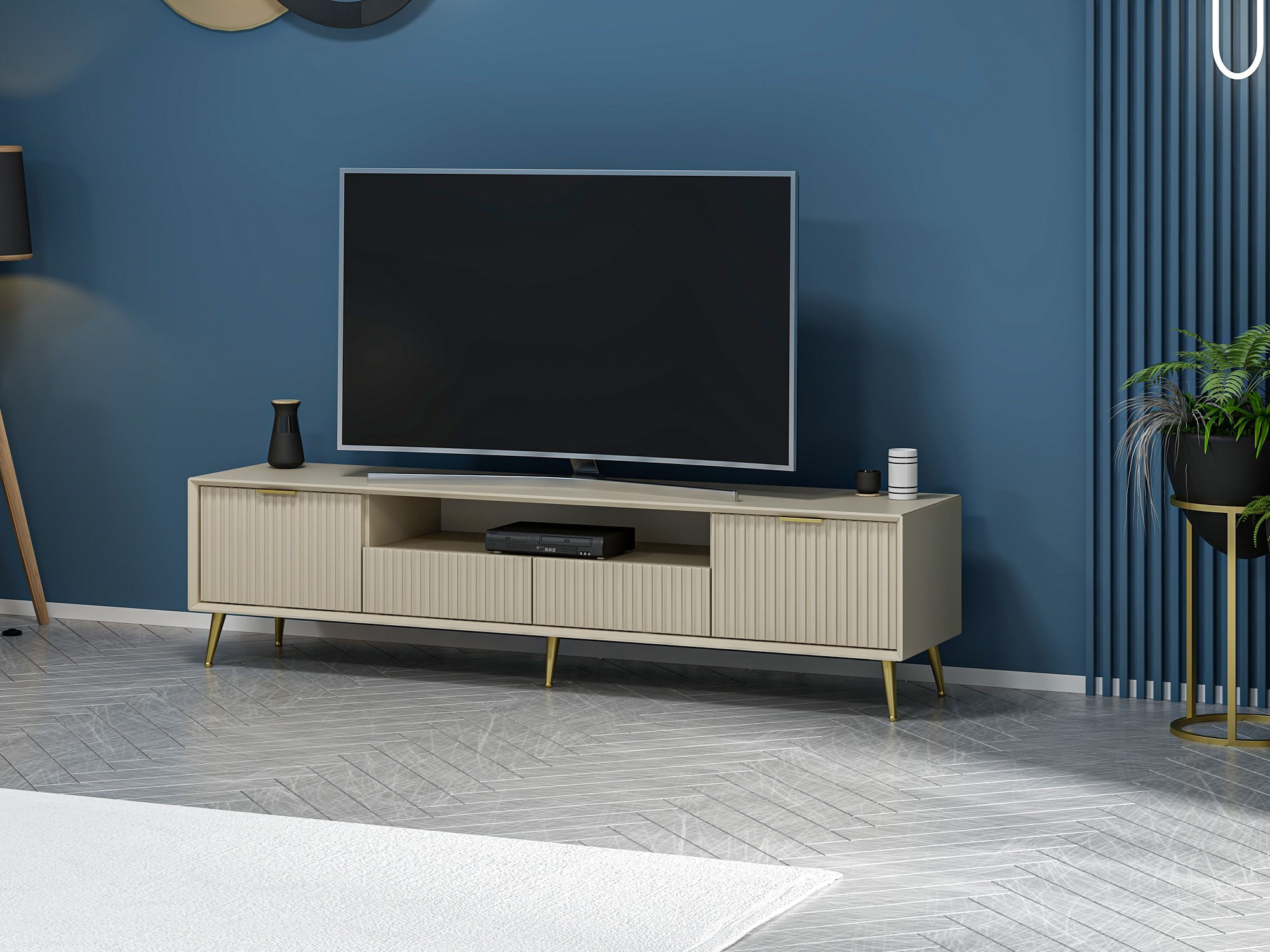 Comoda tv, Hanah Home, pal melaminat, gresie, 180x45x35 cm — imaginea 4