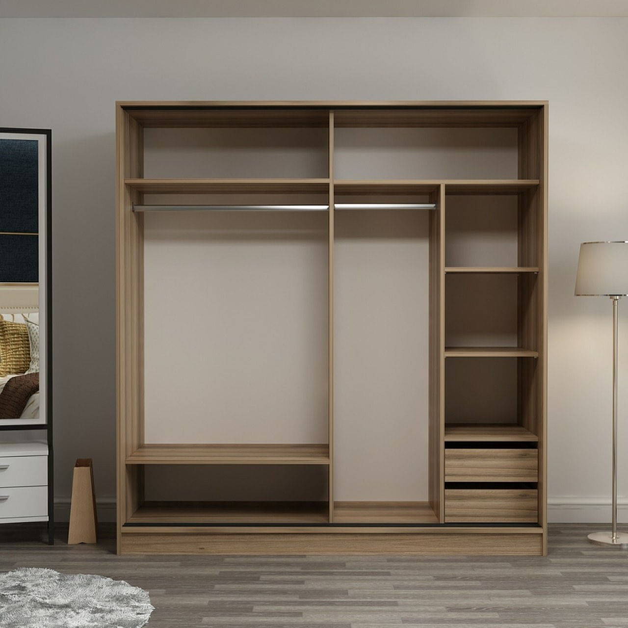Sifonier, Hanah Home, pal melaminat, dore, 220x210x52 cm — imaginea 7