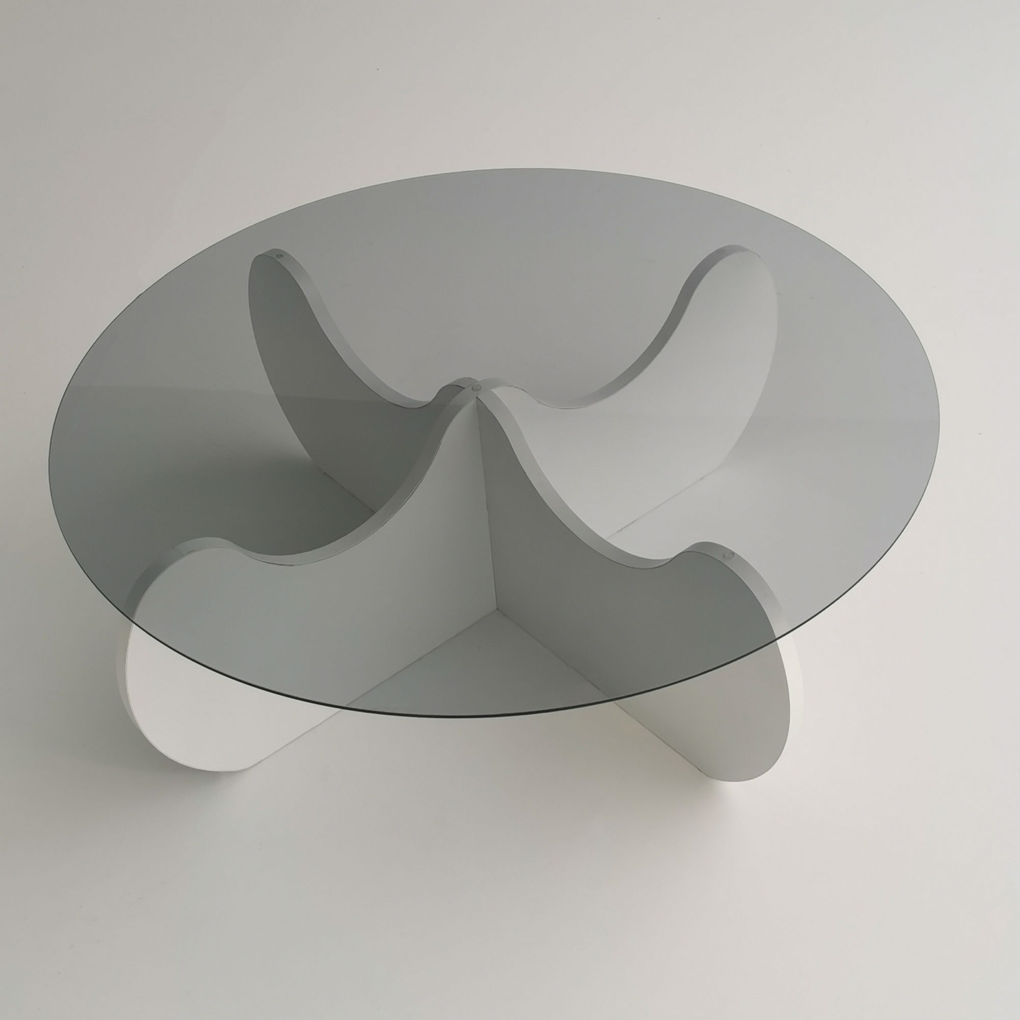 Masuta de cafea, Hanah Home, sticla securizata si pal melaminat, alb, 90x90x30 cm — imaginea 9