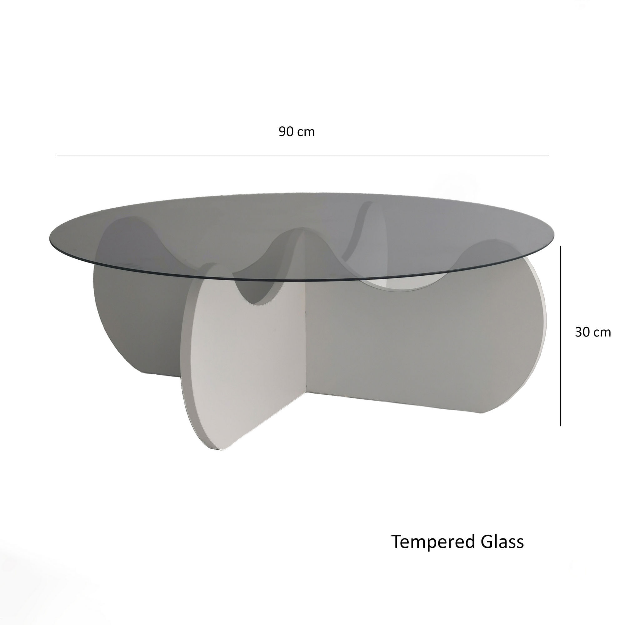 Masuta de cafea, Hanah Home, sticla securizata si pal melaminat, alb, 90x90x30 cm — imaginea 10