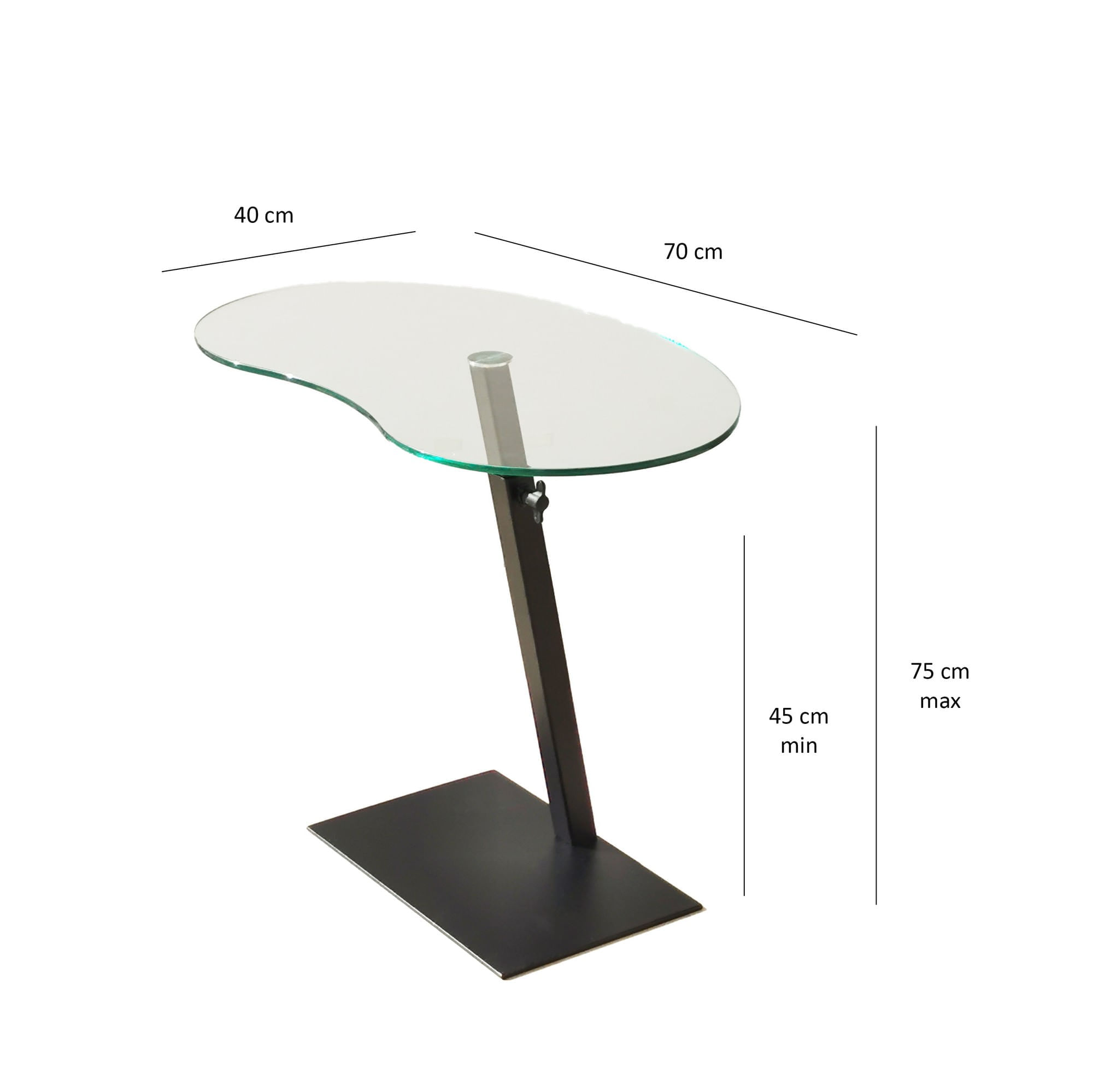 Masuta de cafea, Hanah Home, sticla securizata si metal, negru, 70x40x75 cm — imaginea 7