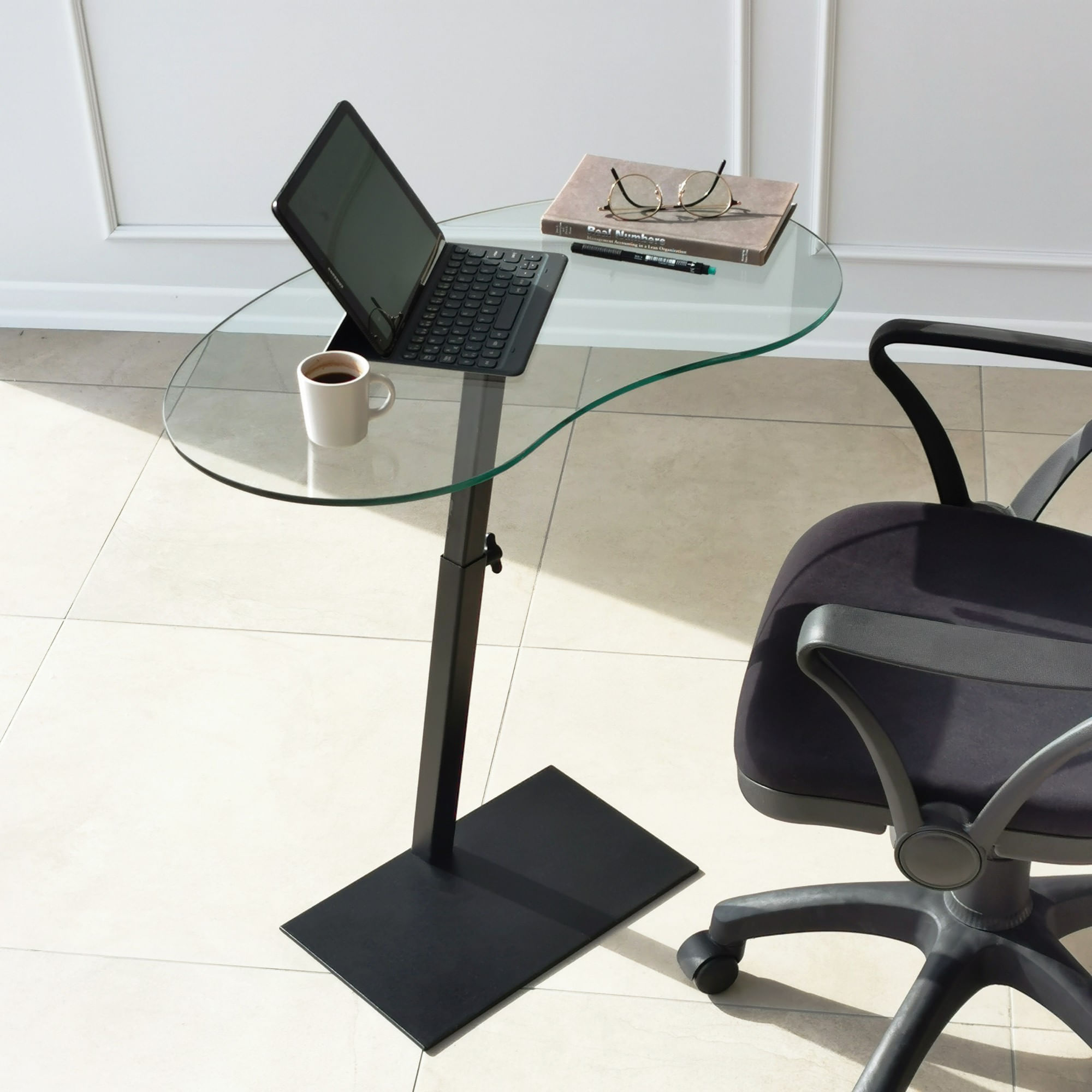 Masuta de cafea, Hanah Home, sticla securizata si metal, negru, 70x40x75 cm — imaginea 10