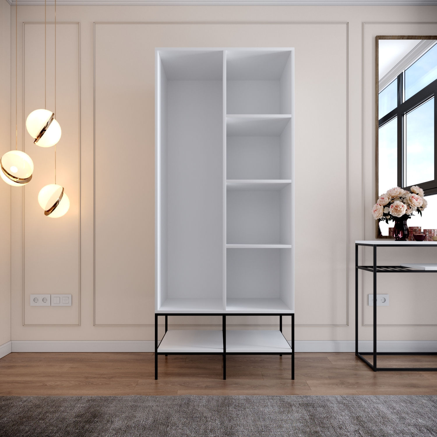 Dulap, Hanah Home, pal melaminat, alb, 84x50x200 cm — imaginea 7