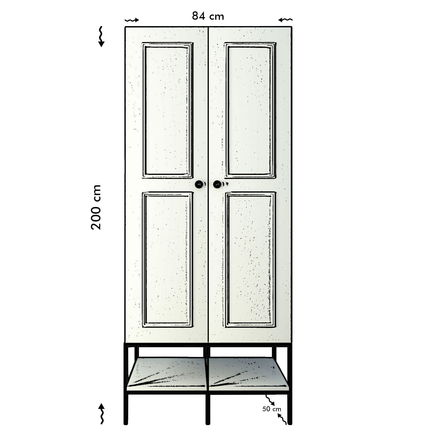 Dulap, Hanah Home, pal melaminat, alb, 84x50x200 cm — imaginea 10