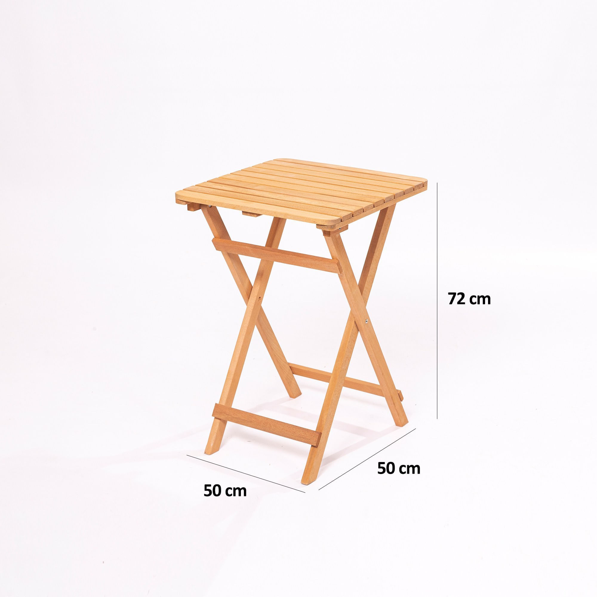 Set masa si scaune gradina, Hanah Home, lemn fag, natural crem, masa 50x50x72 cm, scaun 40x30x81 cm — imaginea 9