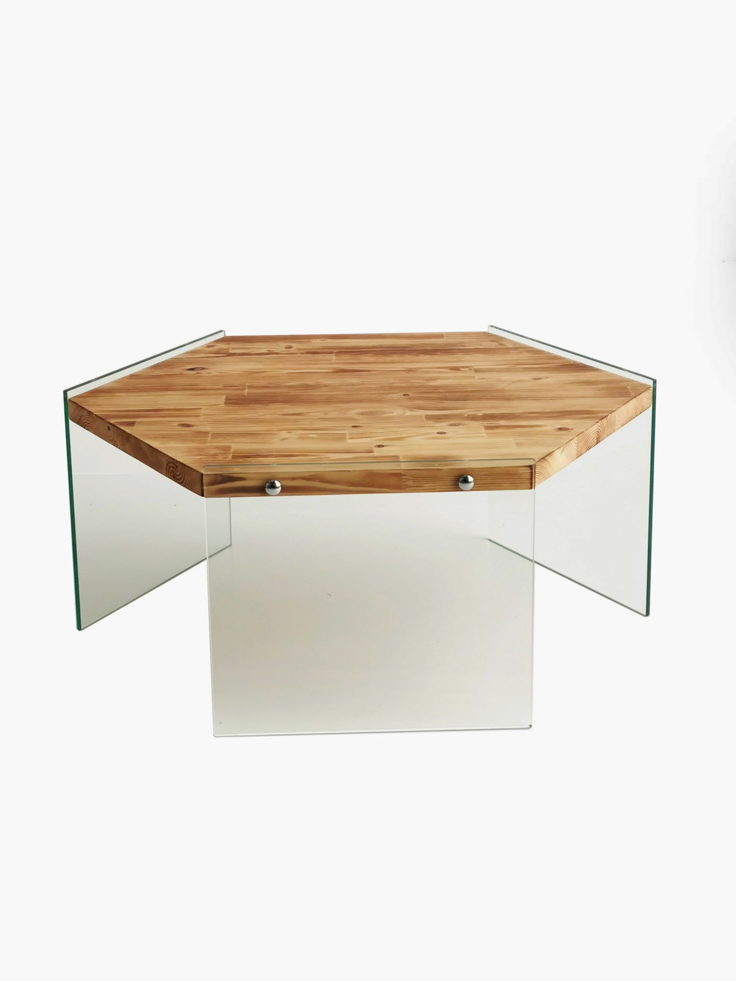 Masuta de cafea, Hanah Home, lemn masiv de pin, stejar, 80x70x35 cm