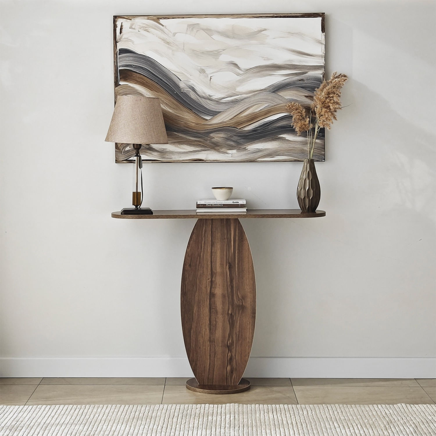 Comoda, Hanah Home, panou de particule melaminat, nuc, 100x81x30 cm