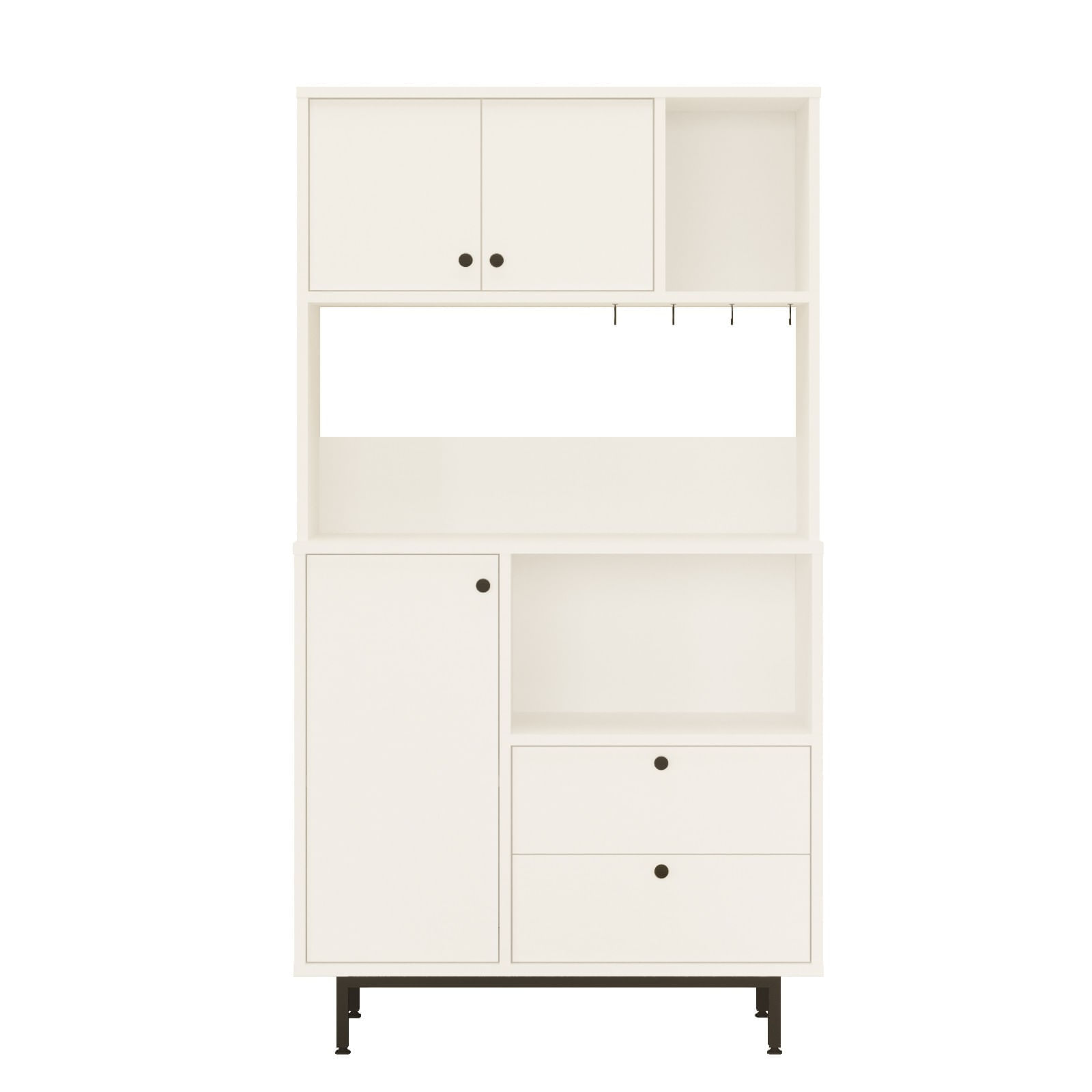 Dulap multifunctional, Hanah Home, pal melaminat, alb, 88x35.5x161.2 cm — imaginea 5