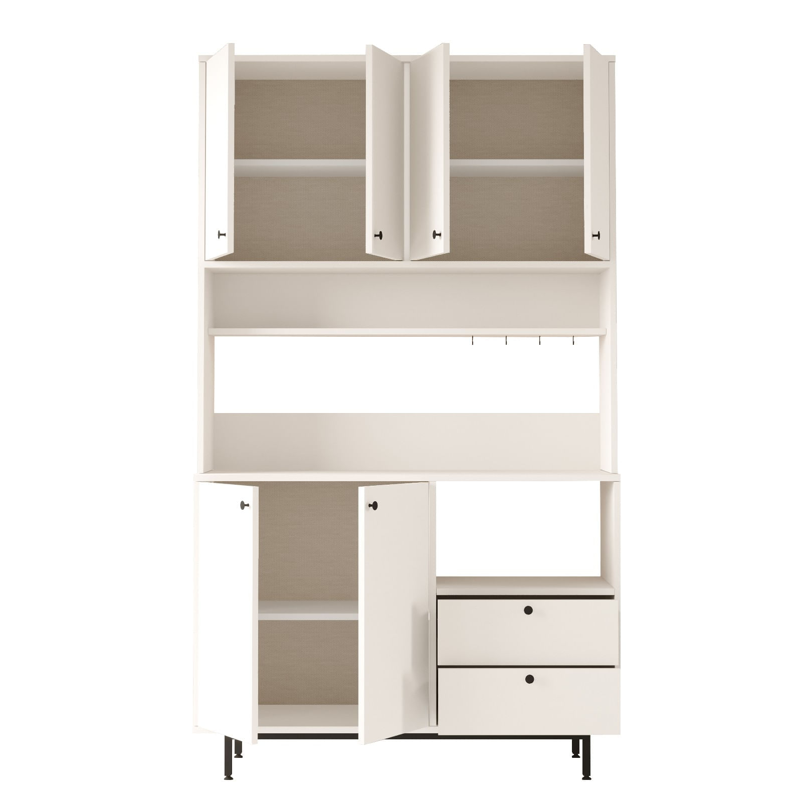 Dulap multifunctional, Hanah Home, pal melaminat, alb, 120x35.5x205 cm — imaginea 6