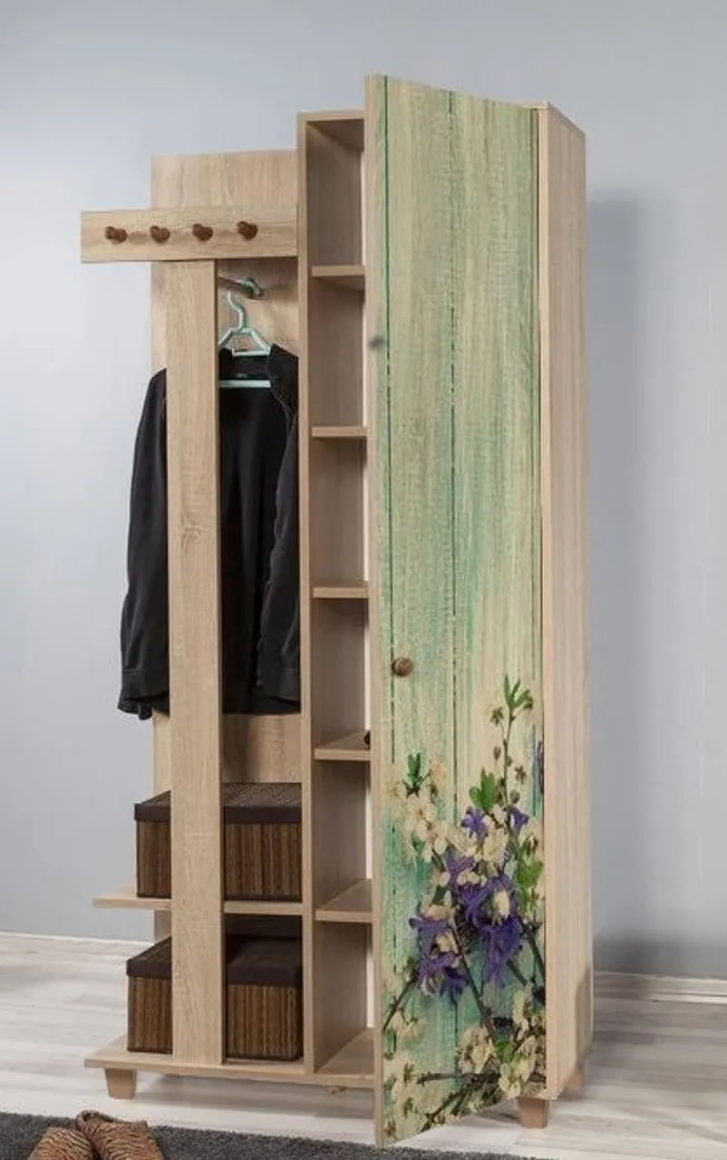 Cuier hol, Hanah Home, pal melaminat, stejar sonoma, 90x36x192 cm — imaginea 4