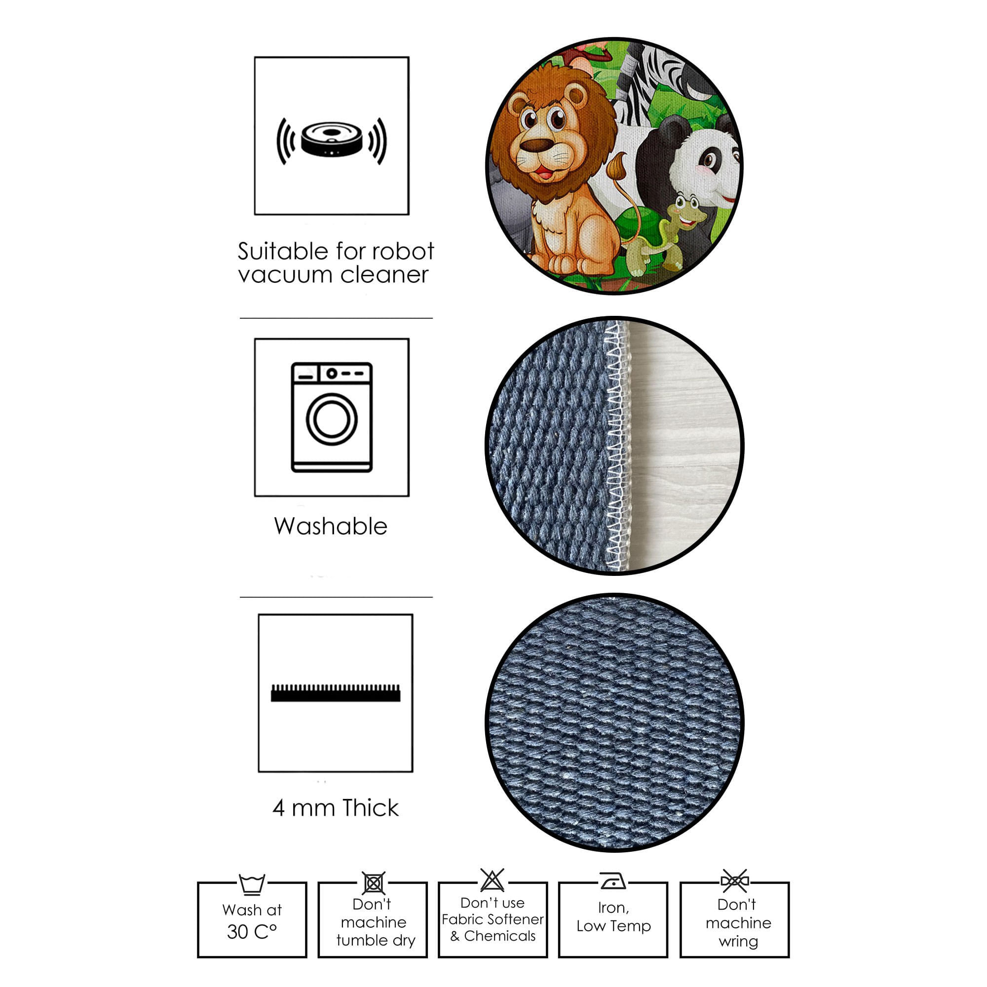 Covor, Conceptum Hypnose, verde, 80x80 cm, 70% bumbac, 30% poliester, antibacterian - 2 | YEO