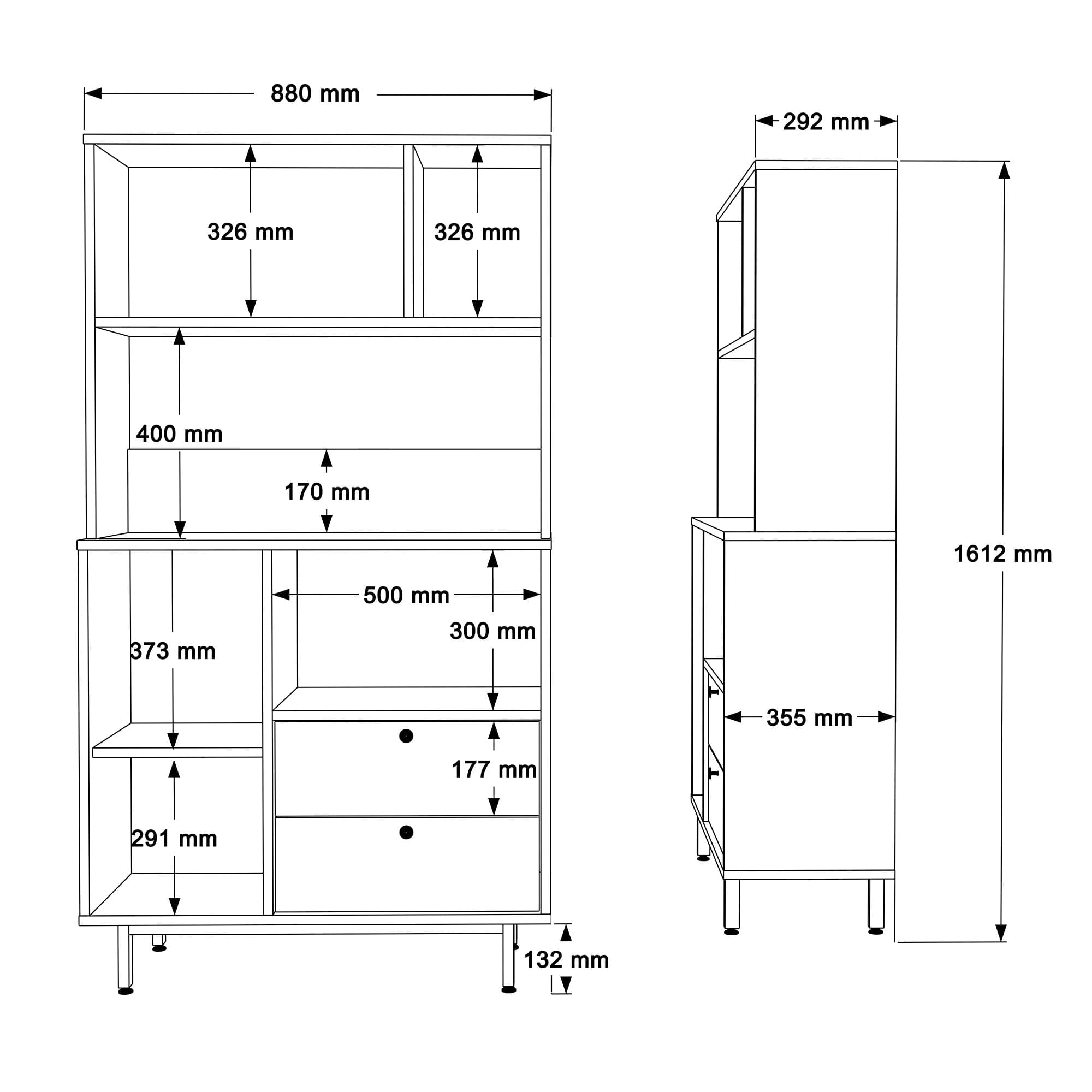 Dulap multifunctional, Hanah Home, pal melaminat, stejar si verde, 88x35.5x161.2 cm — imaginea 3