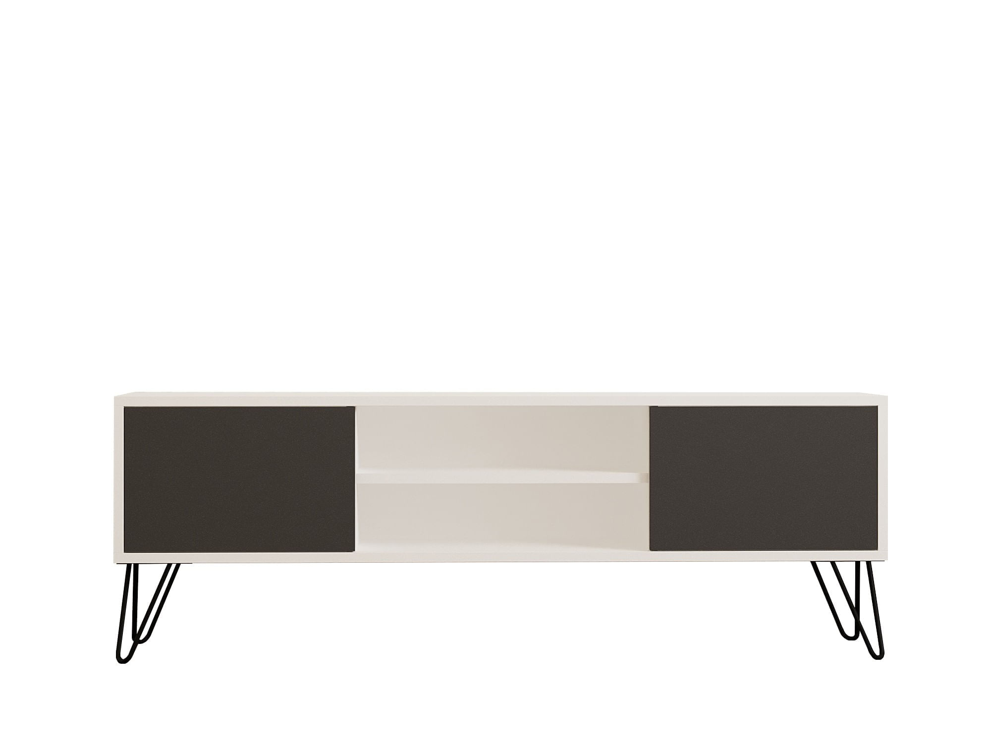 Comoda tv, Hanah Home, pal melaminat, alb si antracit, 140x50x30 cm — imaginea 5