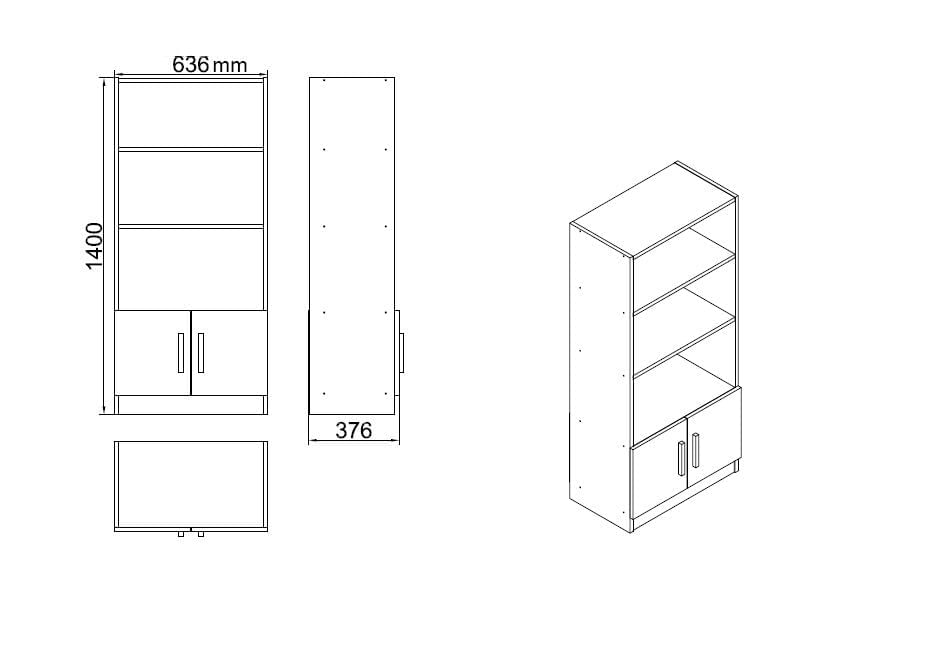 Set mobilier birou, Hanah Home, panou aglomerat melaminat, alb — imaginea 6