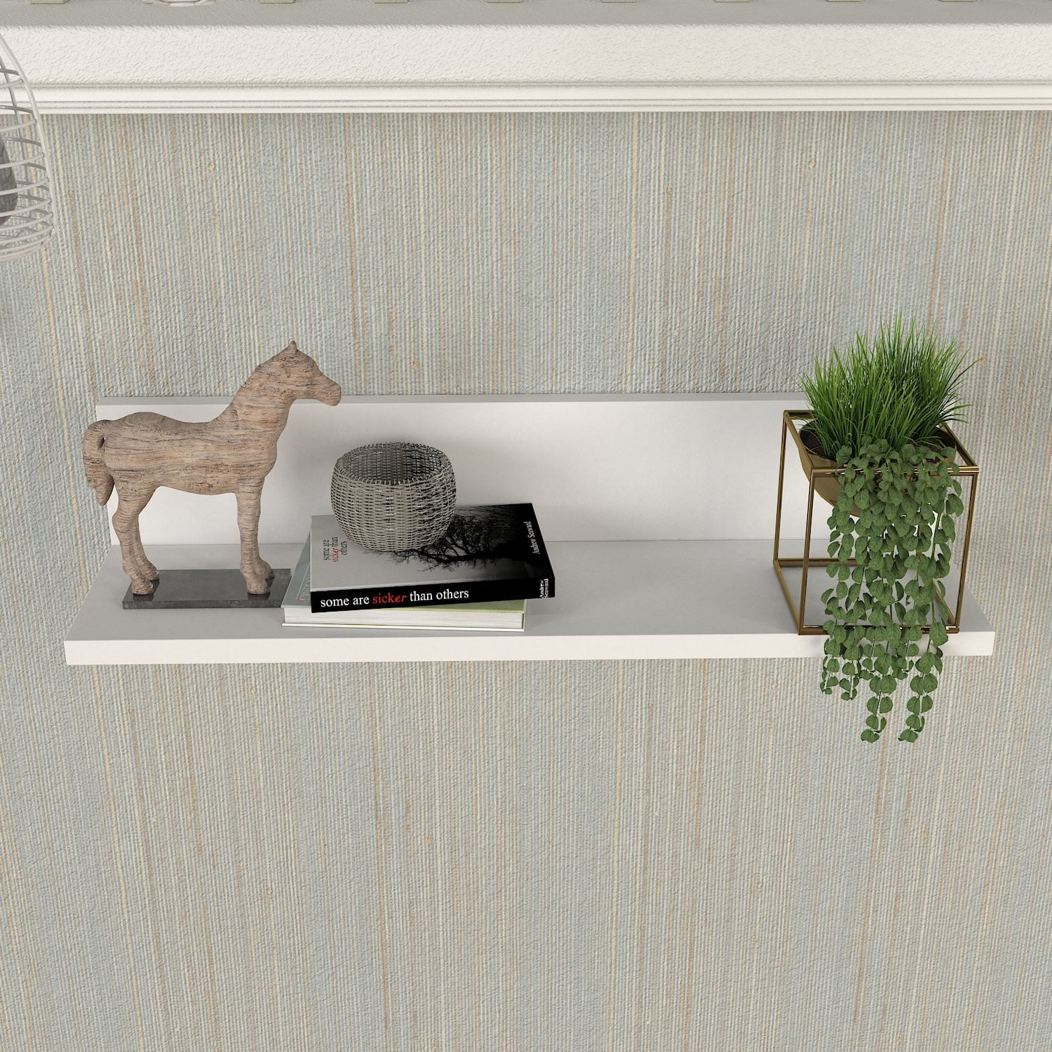 Raft de perete, Hanah Home, pal melaminat, alb, 60x14.5x14.5 cm — imaginea 4
