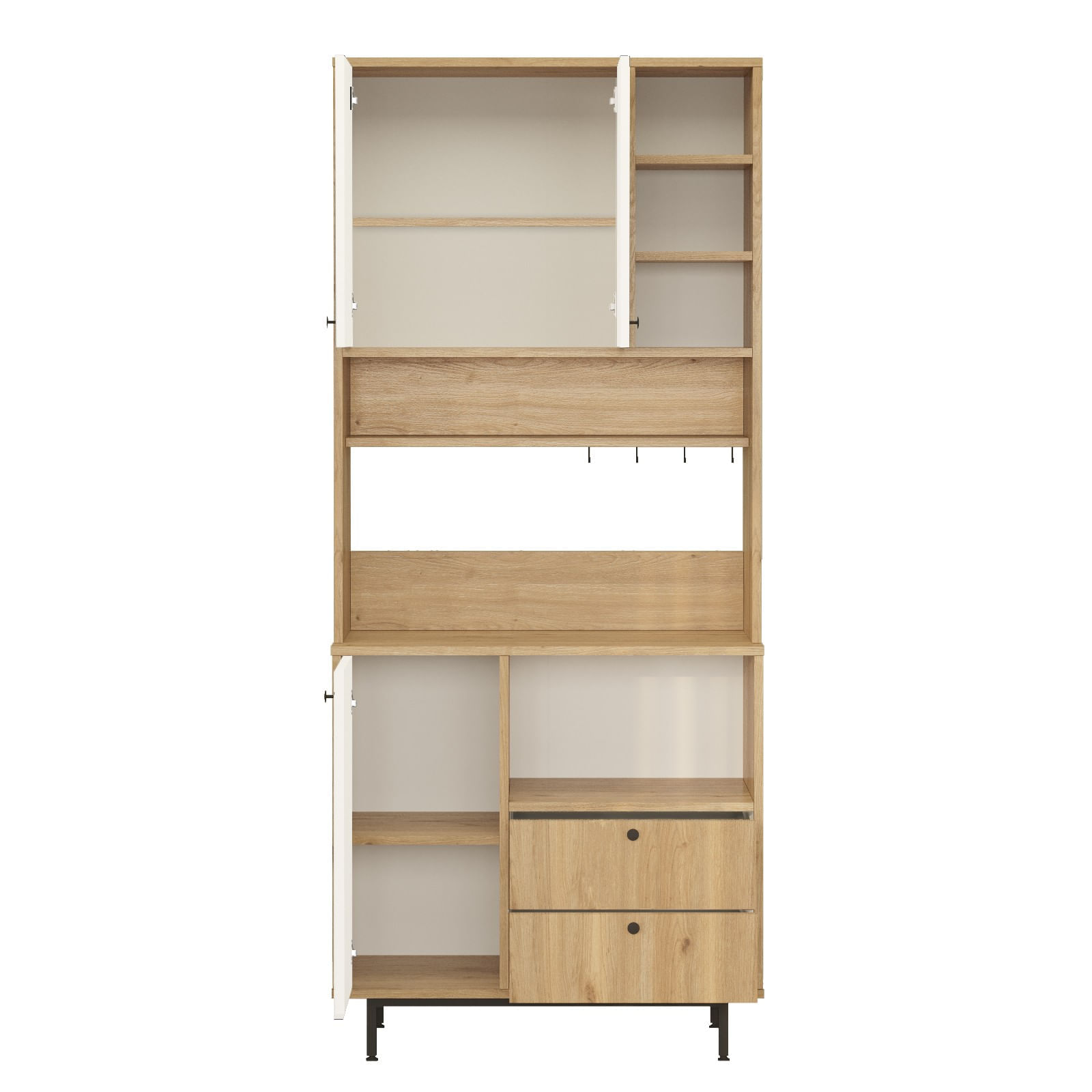Dulap multifunctional, Hanah Home, pal melaminat, stejar alb, 88x35.5x205 cm — imaginea 6