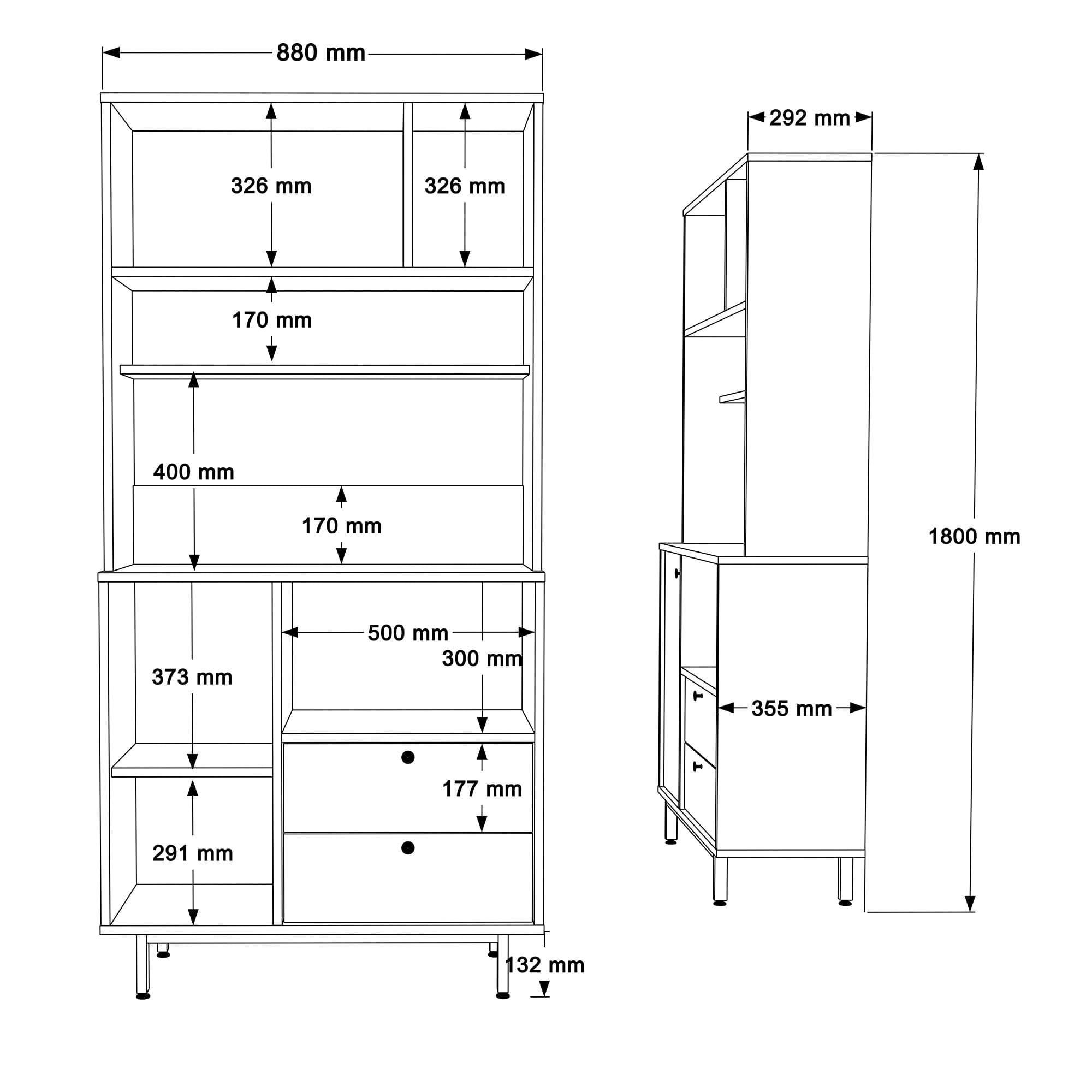Dulap multifunctional, Hanah Home, panou de particule melaminat, alb, 88x35.5x180 cm — imaginea 5