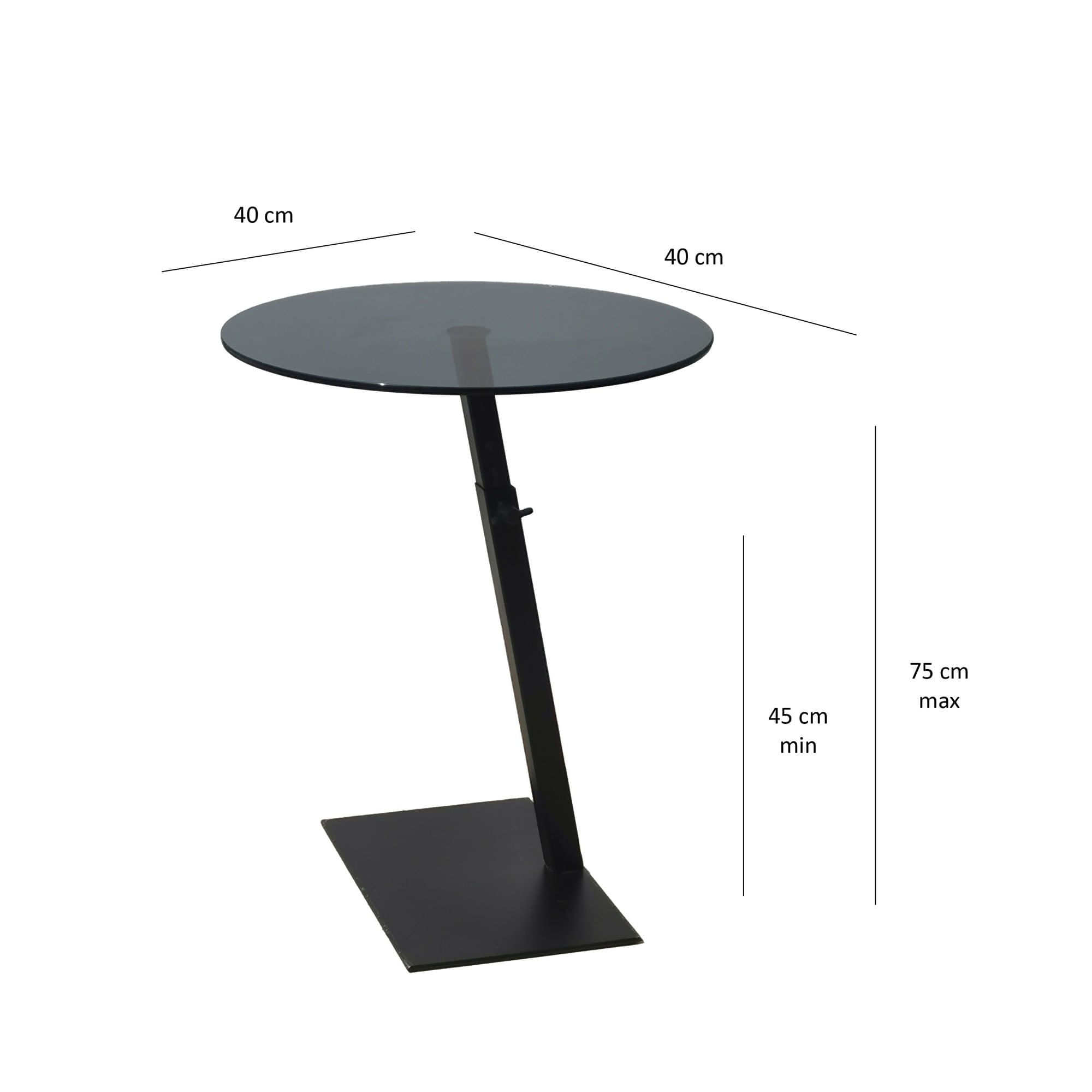 Masa de cafea, Hanah Home, sticla securizata si metal, negru, 40x40x75 cm — imaginea 7