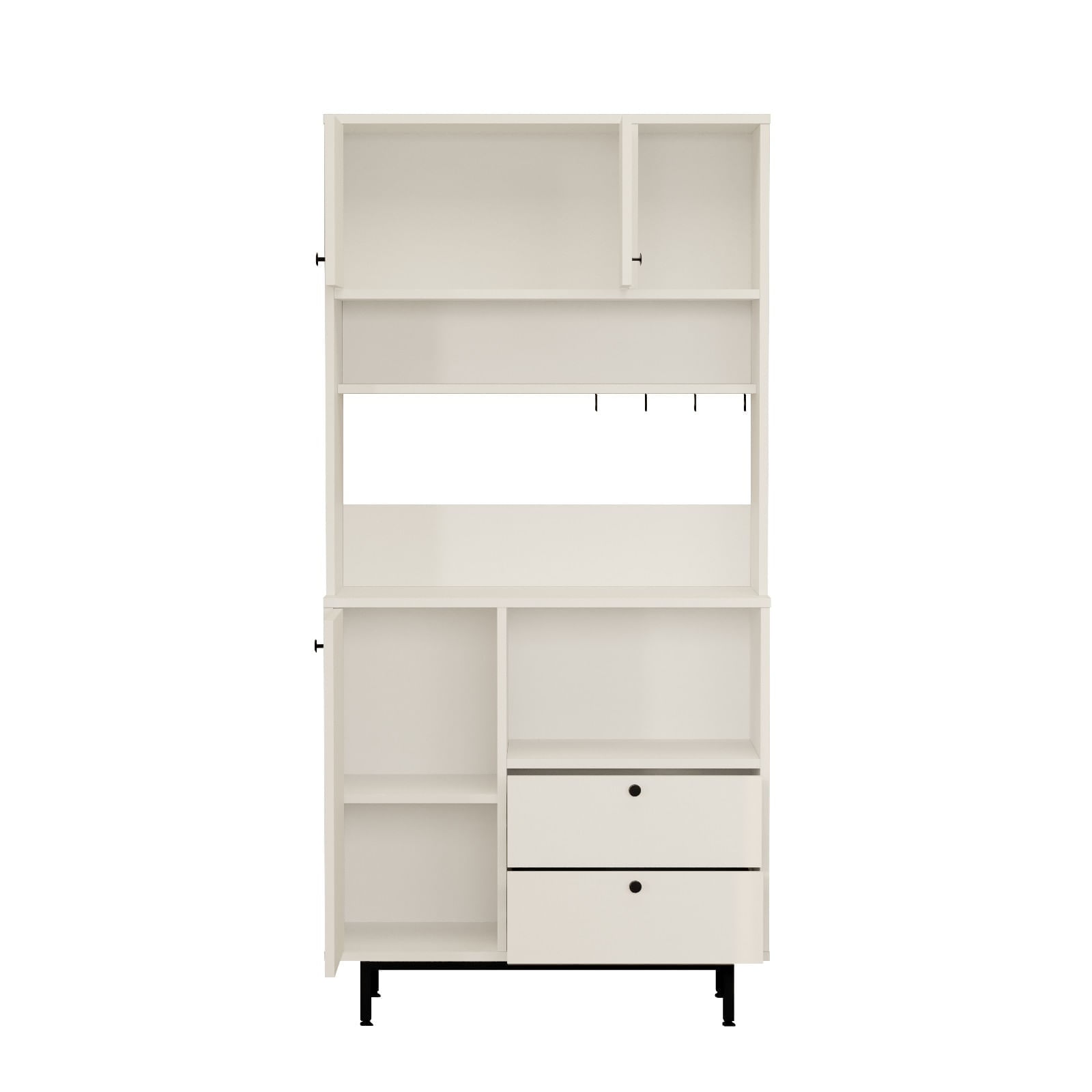 Dulap multifunctional, Hanah Home, panou de particule melaminat, alb, 88x35.5x180 cm — imaginea 6