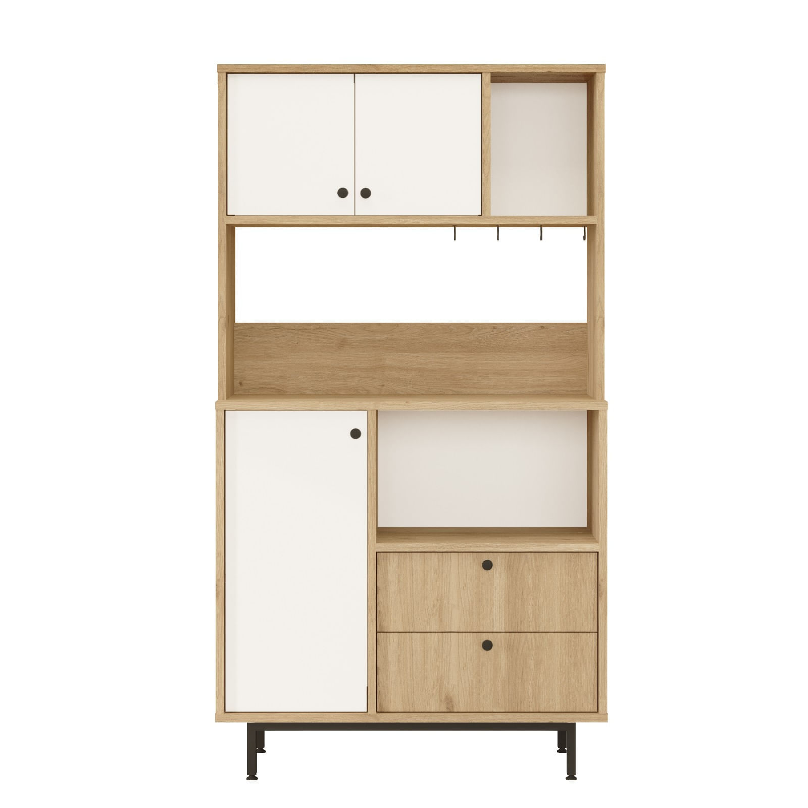 Dulap multifunctional, Hanah Home, pal melaminat, stejar alb, 88x35.5x161.2 cm — imaginea 5