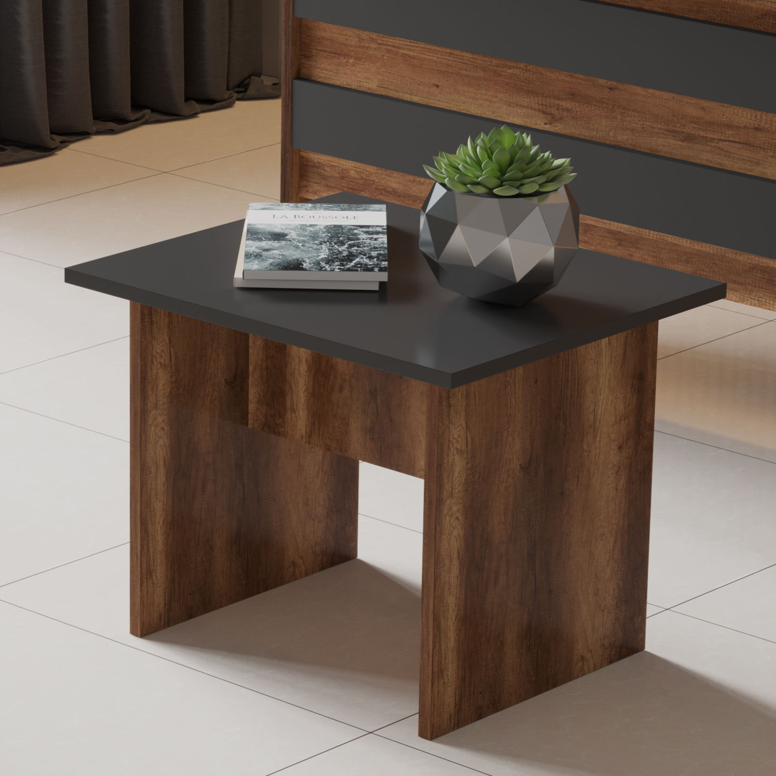 Set mobilier birou, Hanah Home, pal melaminat, nuc antracit, 956LCS2113 — imaginea 4