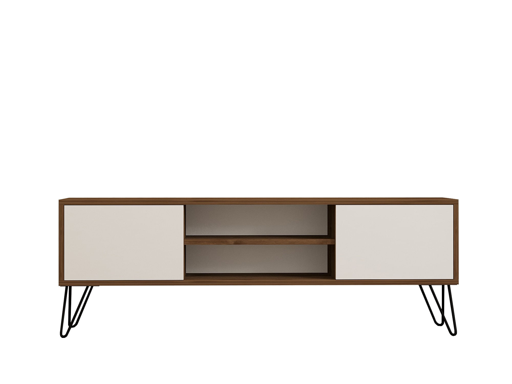 Comoda tv, Hanah Home, pal melaminat, nuc si alb, 140x50x30 cm — imaginea 7