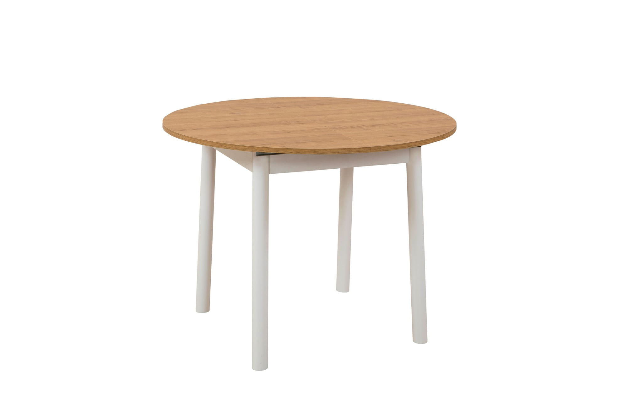 Masa extensibila, Hanah Home, pal melaminat, stejar si alb, 100x100x75 cm — imaginea 3