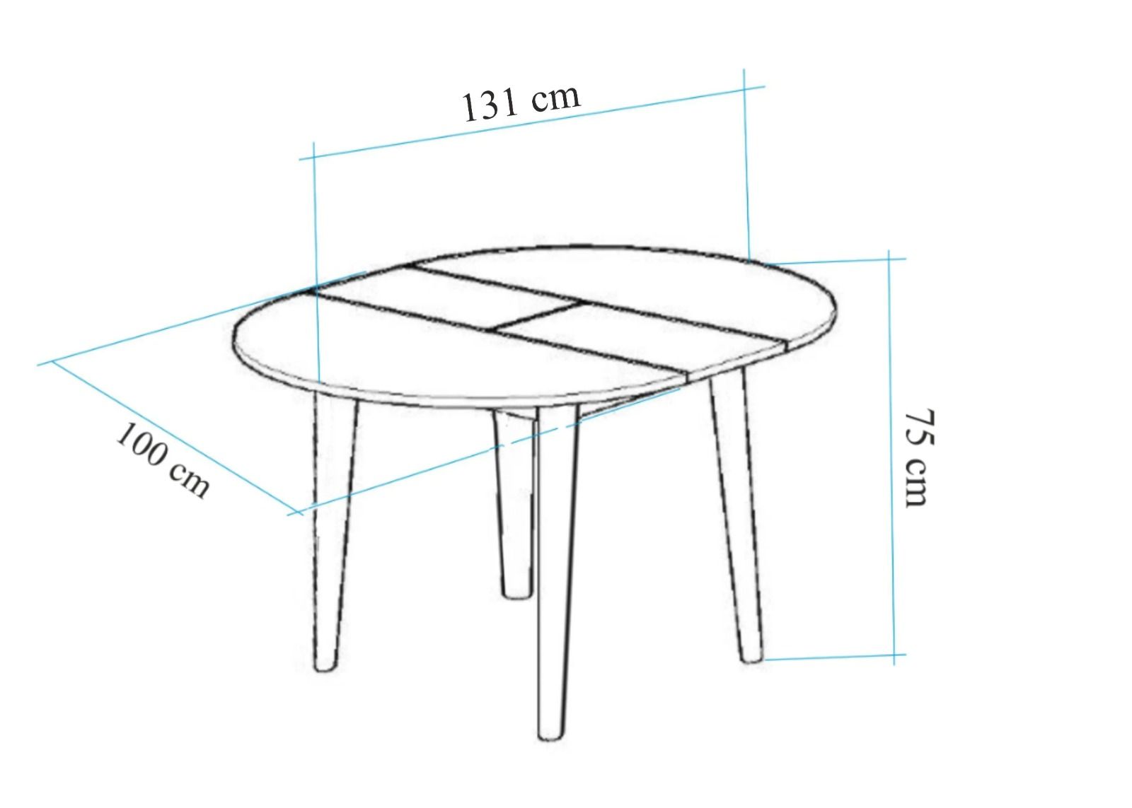 Masa extensibila, Hanah Home, pal melaminat, stejar si alb, 100x100x75 cm — imaginea 5