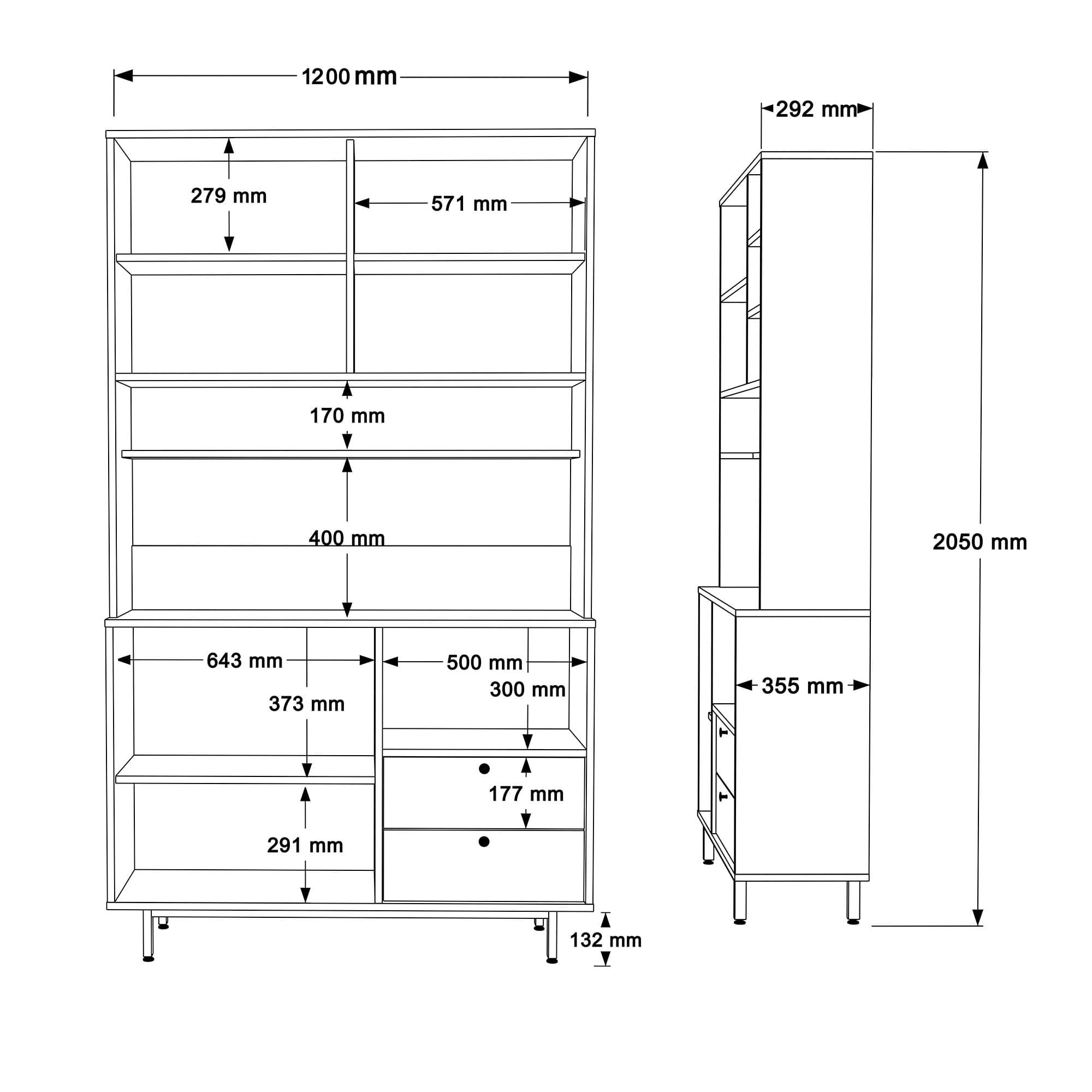 Dulap multifunctional, Hanah Home, pal melaminat, stejar si alb, 120x35.5x205 cm — imaginea 4