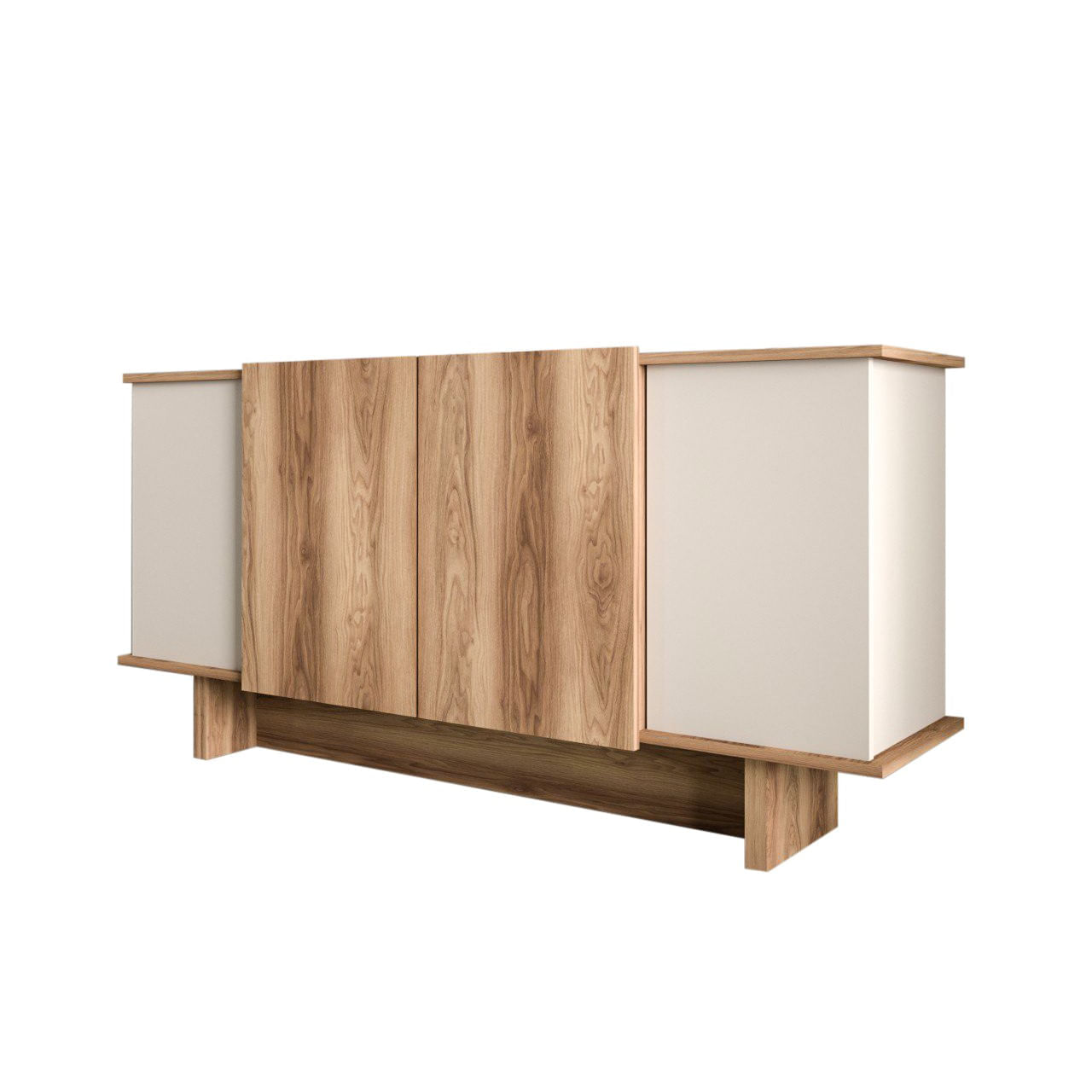 Consola, Hanah Home, pal melaminat, nisip si nuc, 180x40x81 cm — imaginea 7