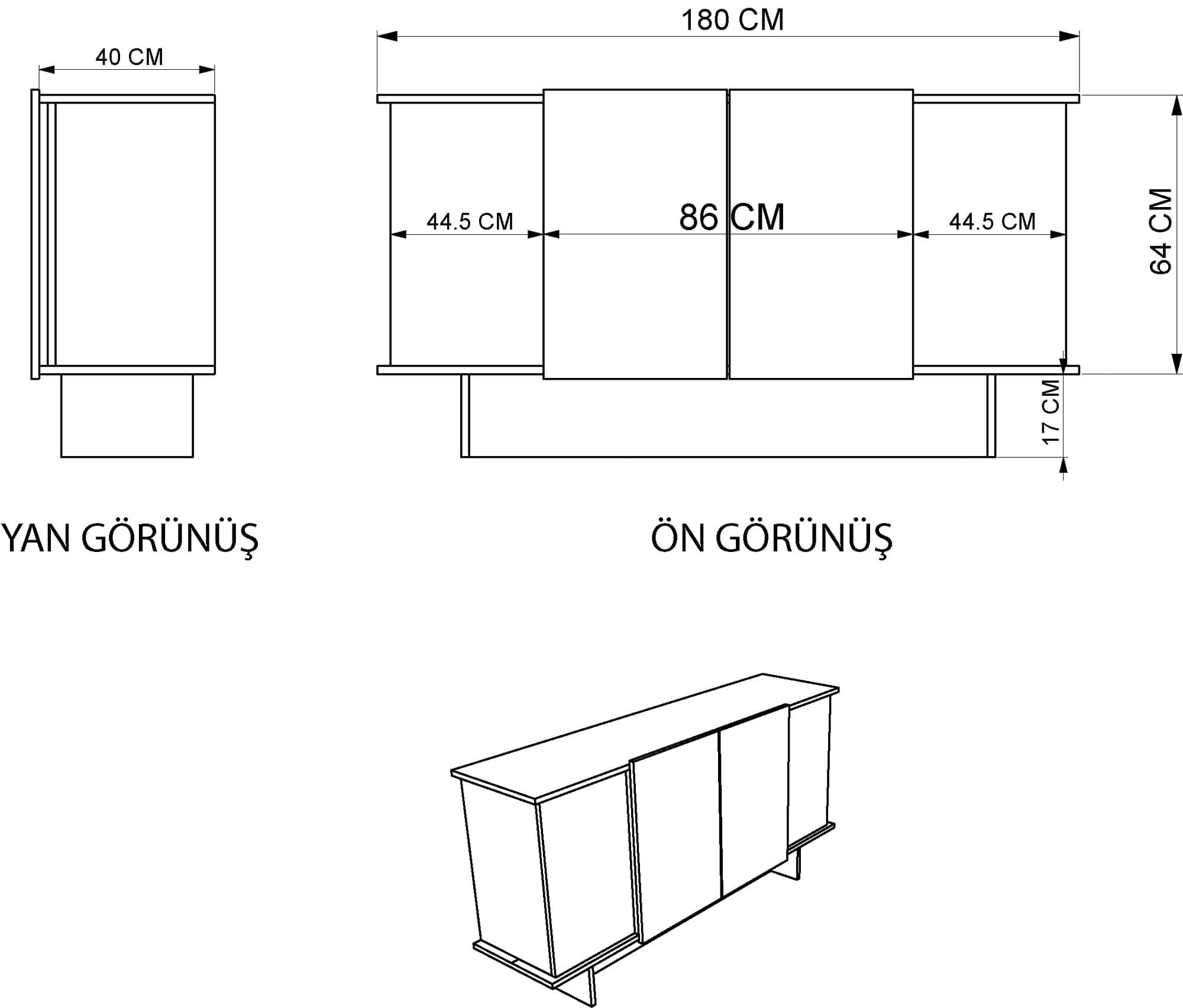 Consola, Hanah Home, pal melaminat, travertin si nuc, 180x40x81 cm — imaginea 6