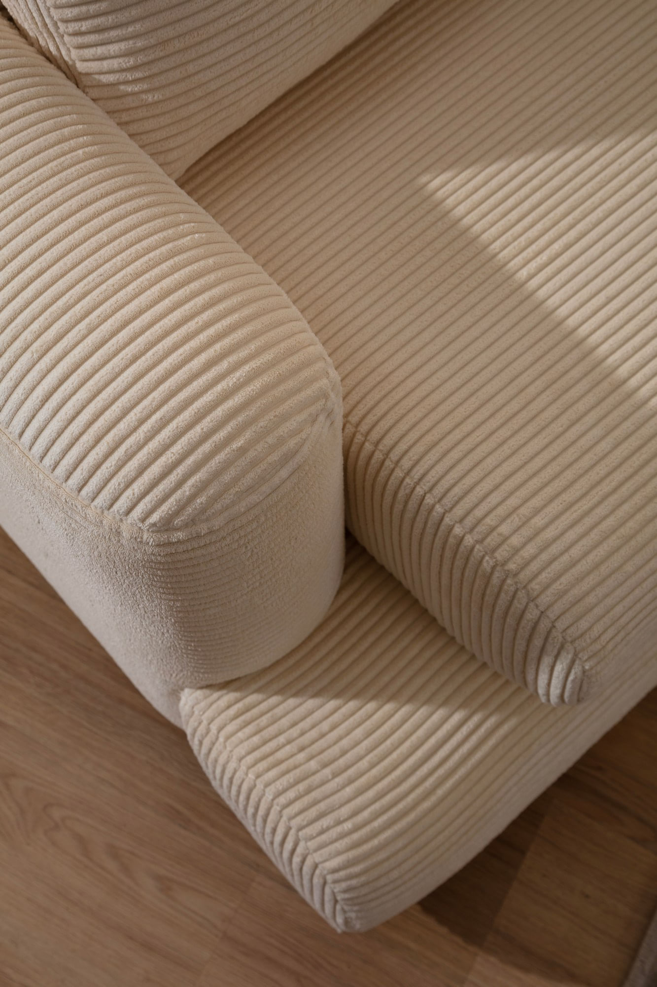 Canapea 3 locuri, Hanah Home, lemn fag si pal, bej, 230x105x90 cm — imaginea 8
