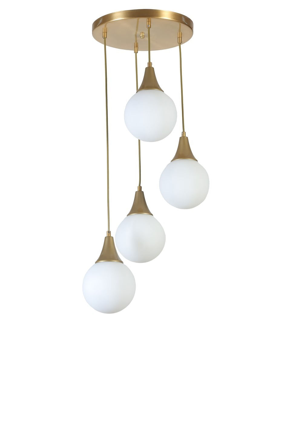 Lustra, Opviq, metal si sticla, alb auriu, diametru 30 cm, inaltime 70 cm