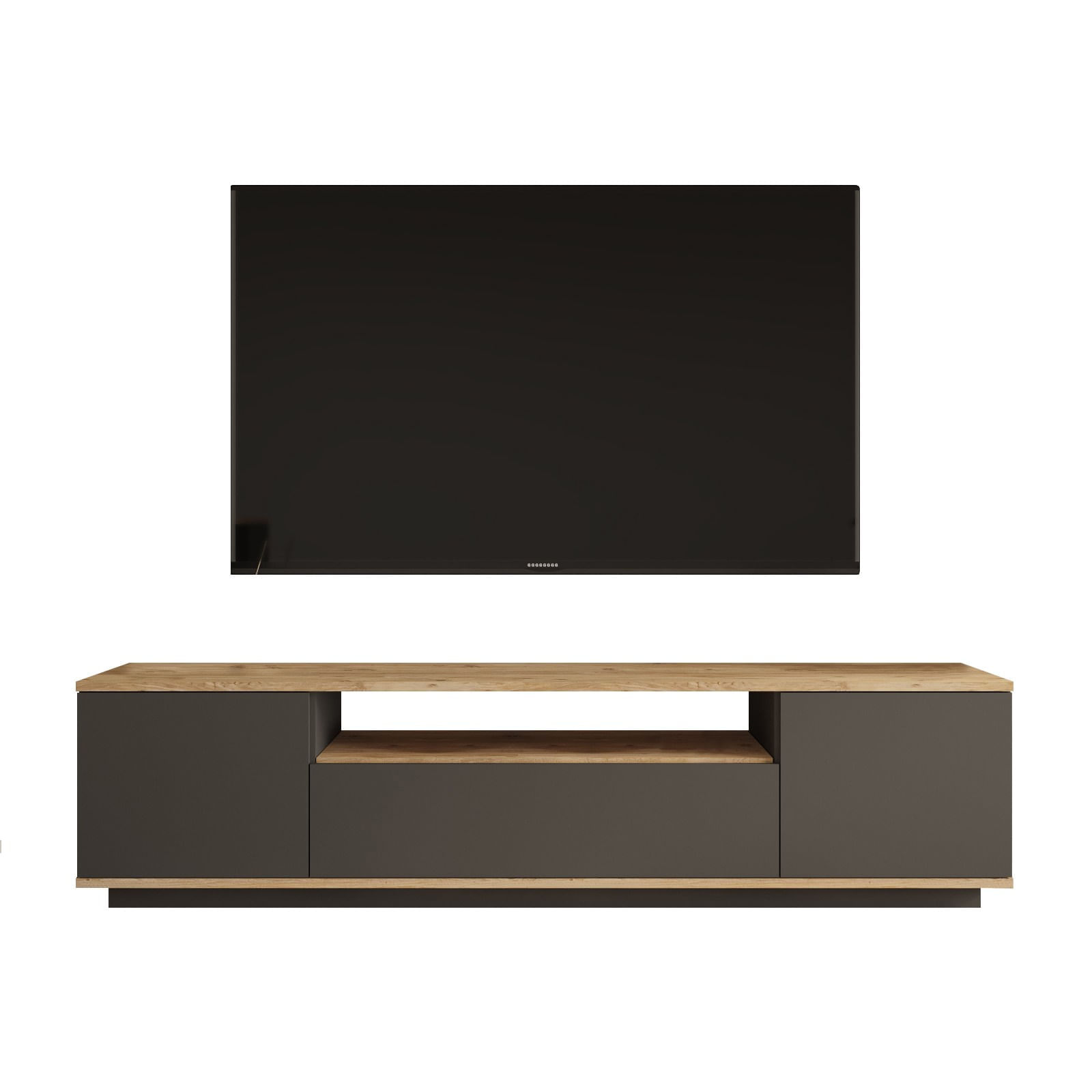 Comoda tv, Hanah Home, pal melaminat, pin atlantic si antracit, 180x44.5x44.6 cm