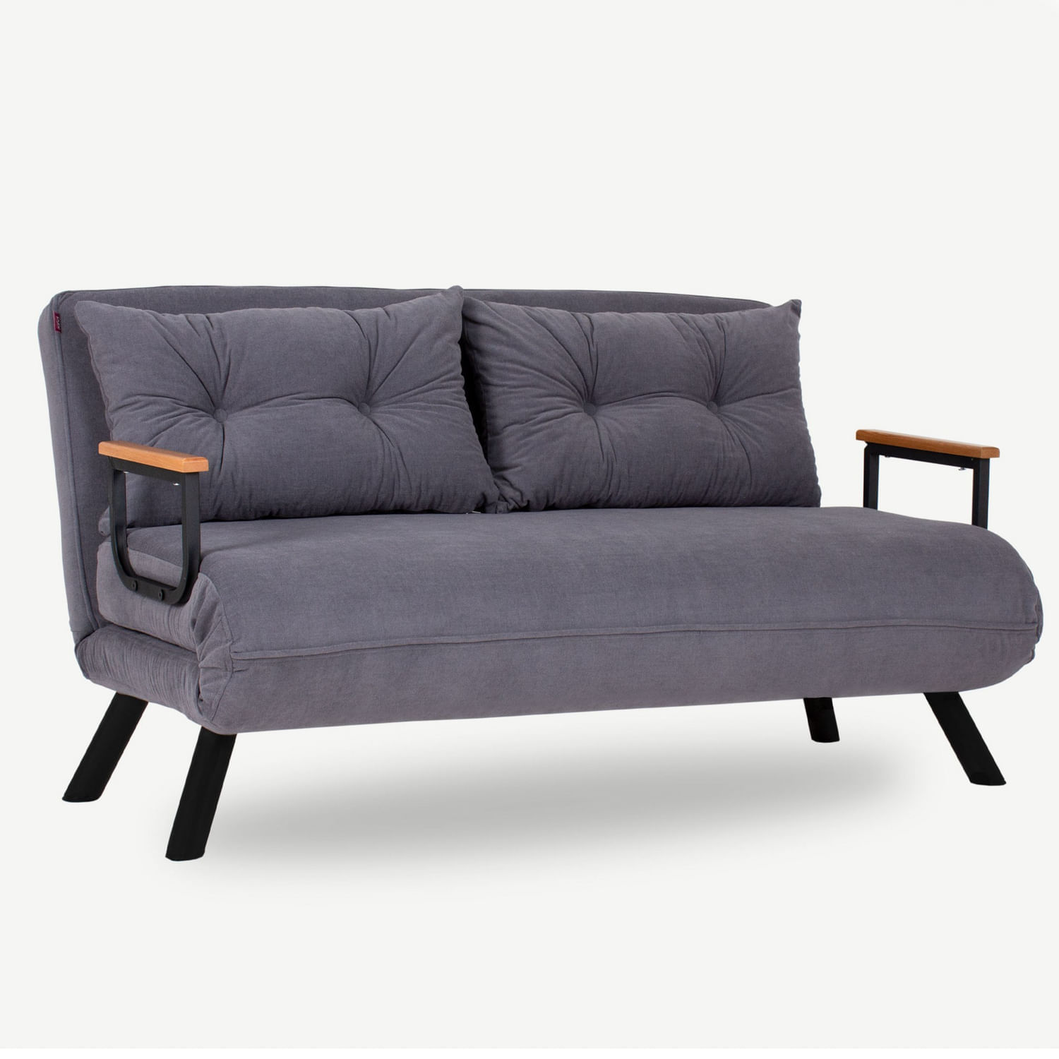 Canapea extensibila, Hanah Home, metal, gri, 175x133 cm