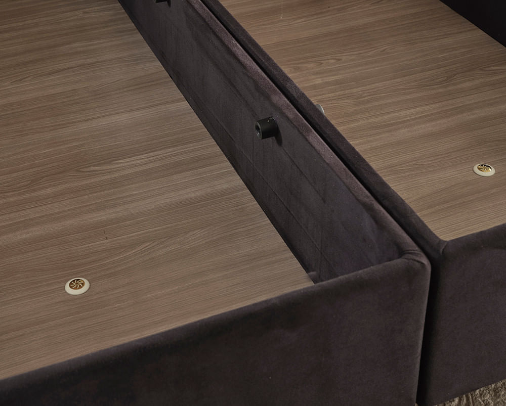 Somiera, Hanah Home, otel, negru, 90x190 cm — imaginea 4