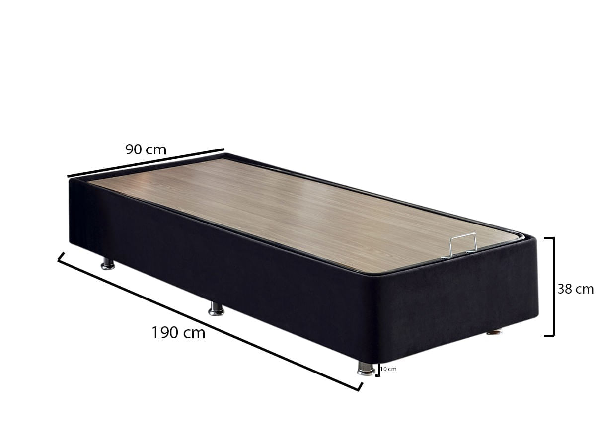Somiera, Hanah Home, otel, negru, 90x190 cm — imaginea 6