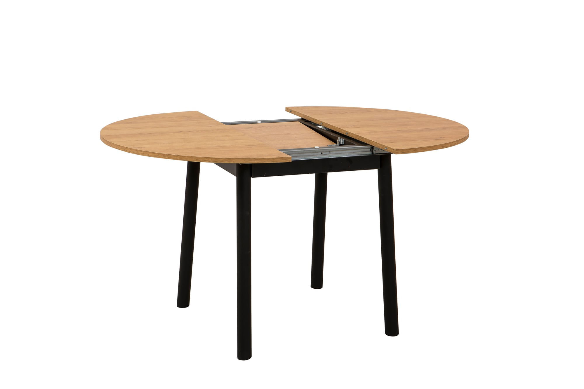 Masa extensibila, Hanah Home, panou de particule melaminat, stejar si negru, 100x75x100 cm — imaginea 2