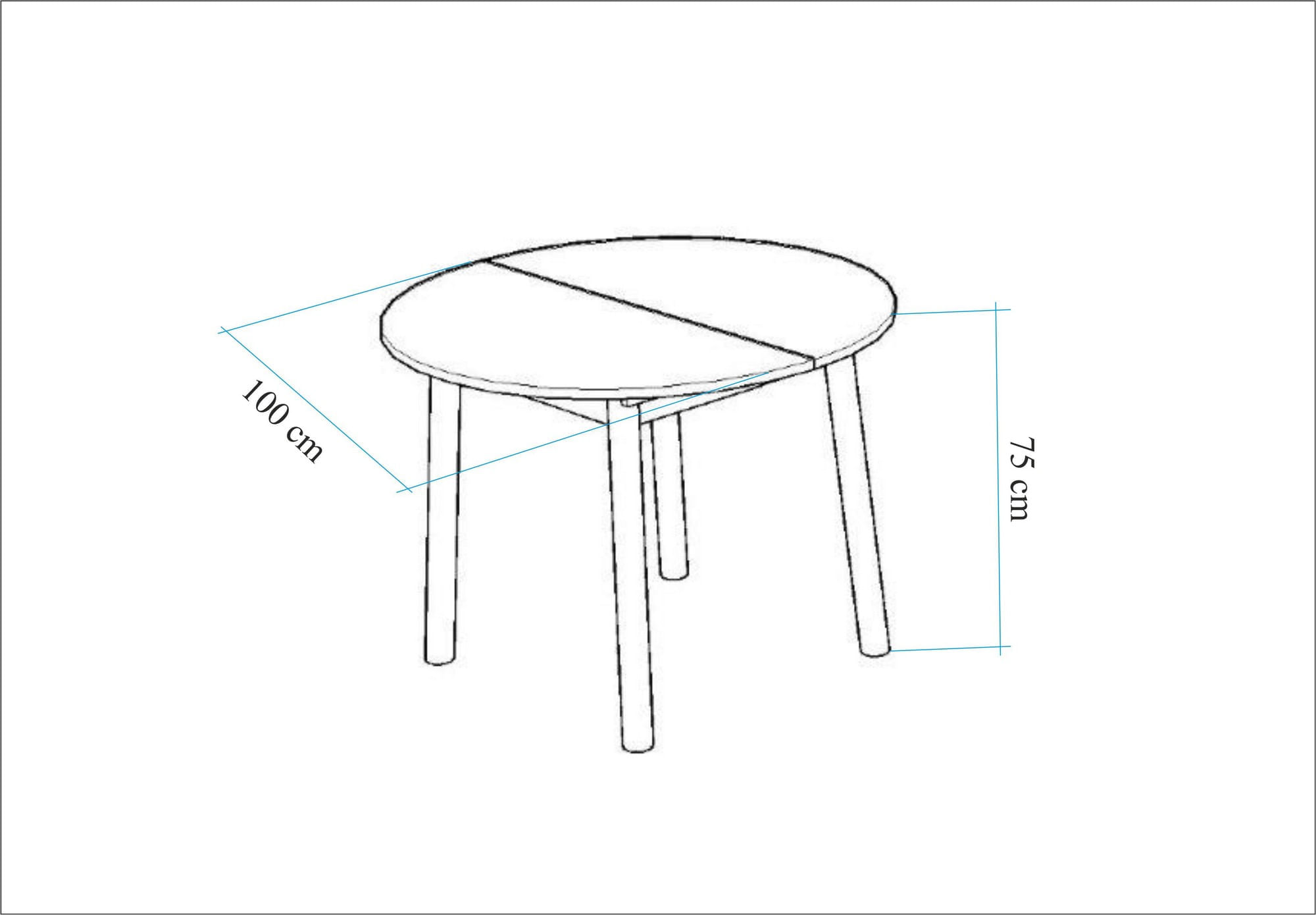 Masa extensibila, Hanah Home, panou de particule melaminat, stejar si negru, 100x75x100 cm — imaginea 6
