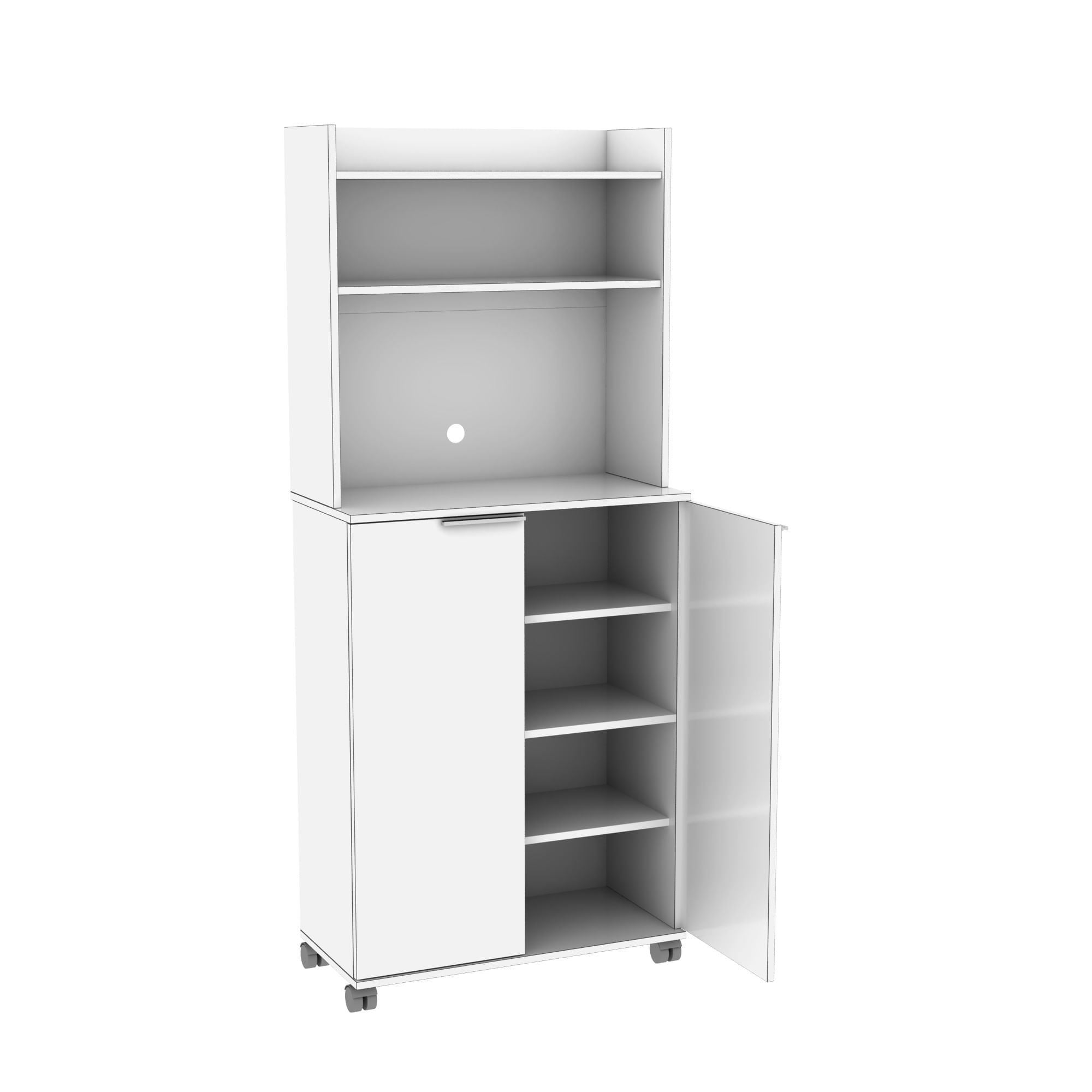 Dulap multifunctional, Hanah Home, panou aglomerat melaminat, alb, 73x36x172 cm — imaginea 2