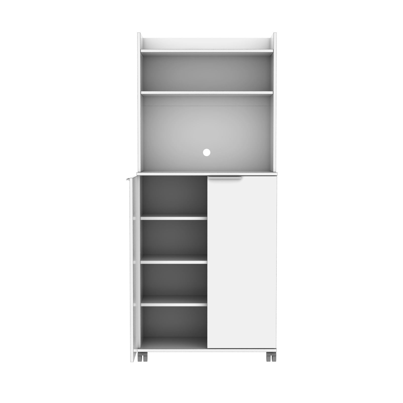Dulap multifunctional, Hanah Home, panou aglomerat melaminat, alb, 73x36x172 cm — imaginea 3