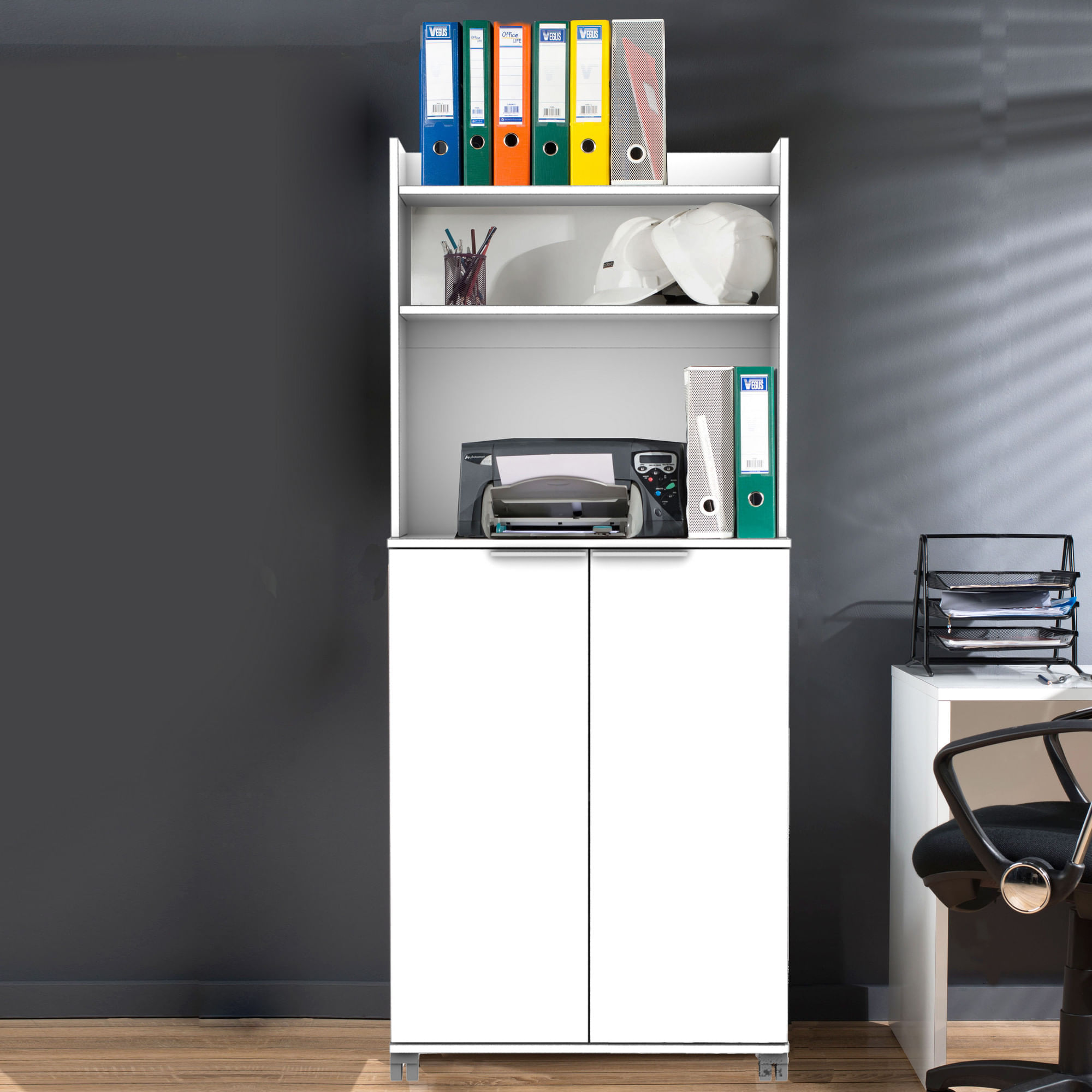 Dulap multifunctional, Hanah Home, panou aglomerat melaminat, alb, 73x36x172 cm — imaginea 8