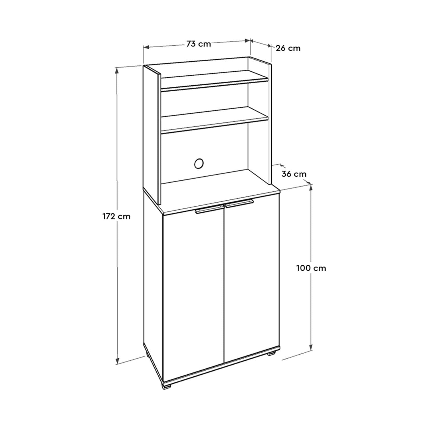 Dulap multifunctional, Hanah Home, panou aglomerat melaminat, alb, 73x36x172 cm — imaginea 10