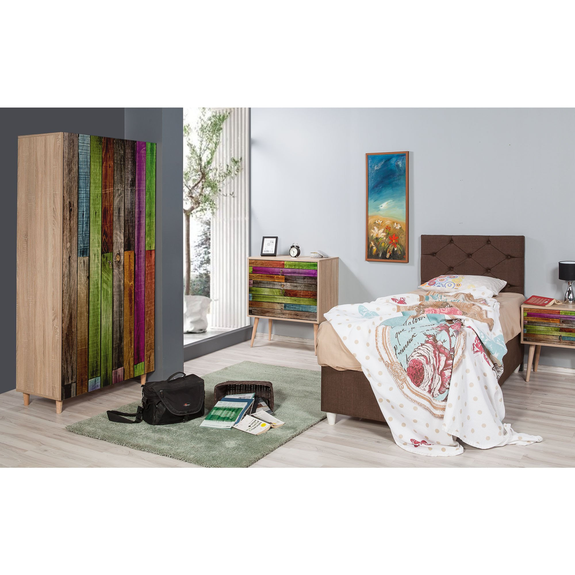 Dulap, Hanah Home, pal melaminat, stejar sonoma, 90x52x192 cm, 863SPH4204 — imaginea 6
