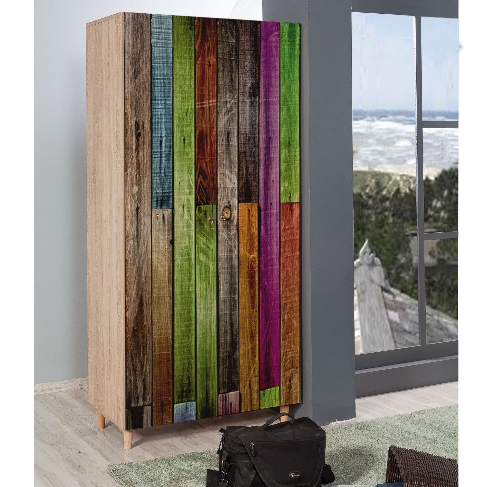 Dulap, Hanah Home, pal melaminat, stejar sonoma, 90x52x192 cm, 863SPH4204 — imaginea 7