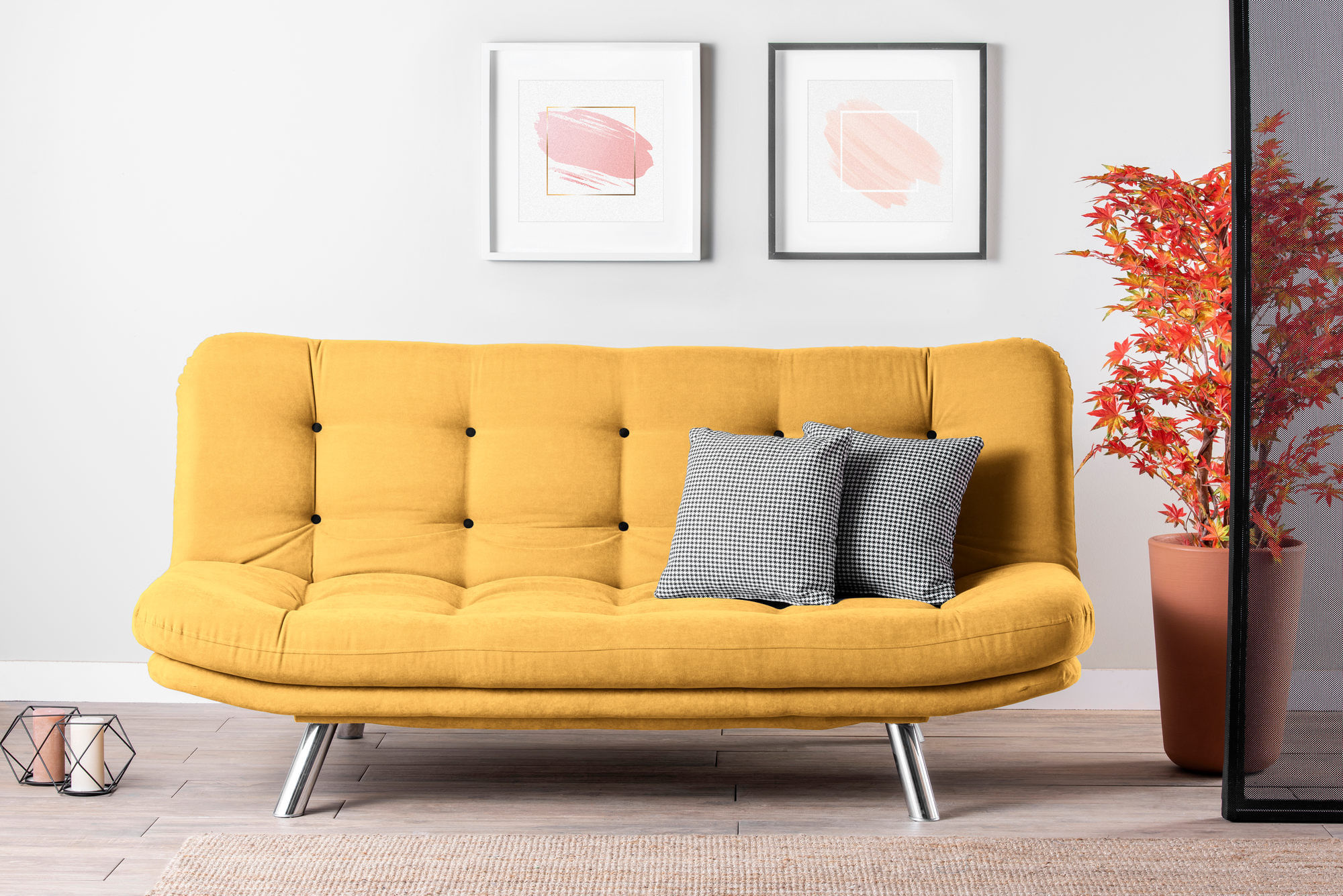 Canapea extensibila, Atelier Del Sofa, metal, mustar, 200x95x105 cm — imaginea 5