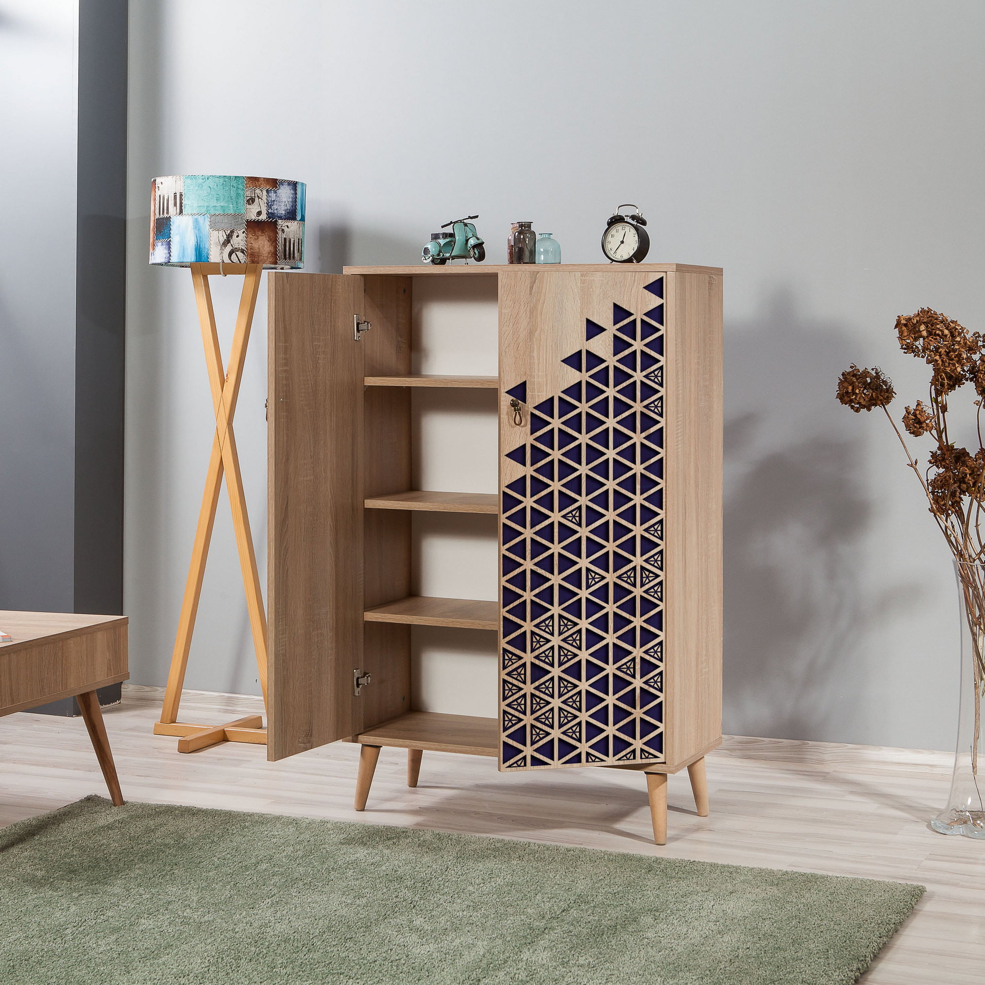 Dulap multifunctional, Hanah Home, PAL melaminat, stejar sonoma, 80x36x127 cm, 869VEL3976 — imaginea 4