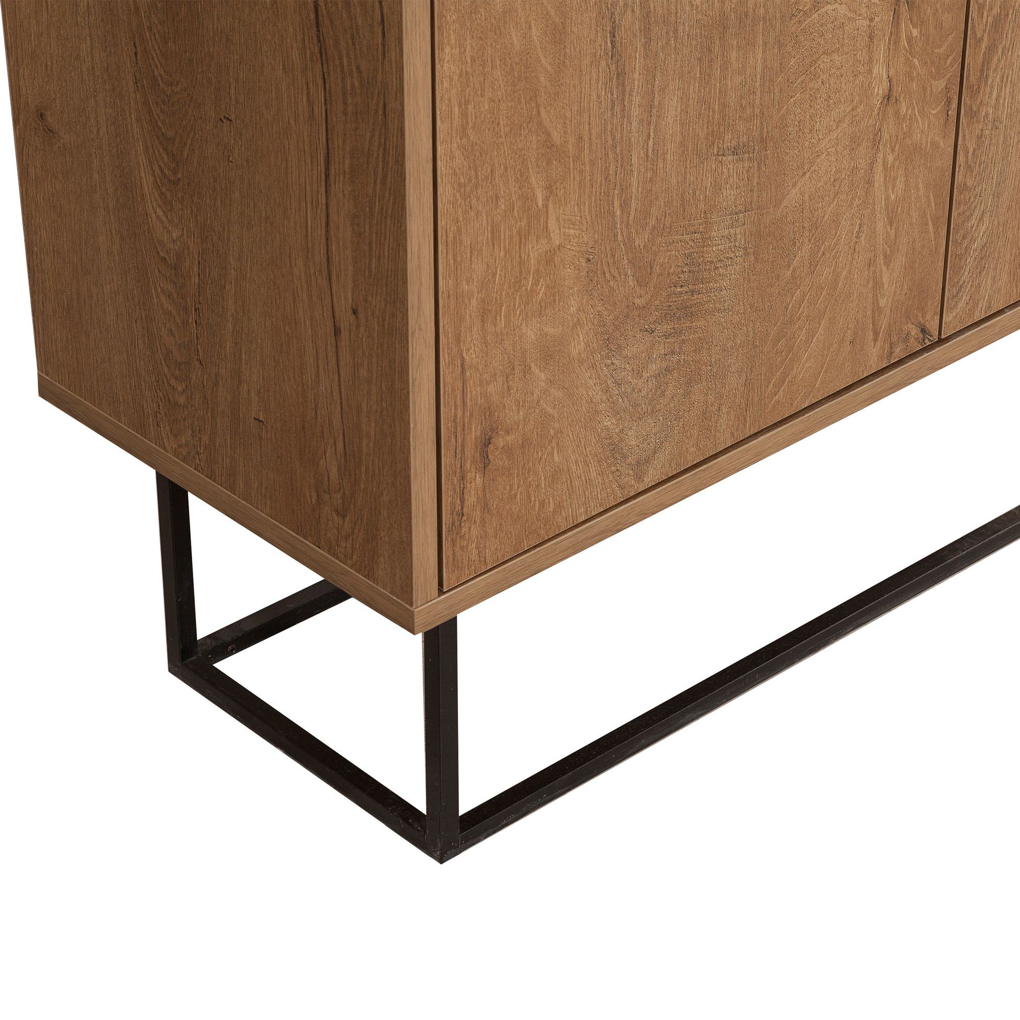 Consola, Hanah Home, pal melaminat, nuc si negru, 90x36x72 cm — imaginea 3