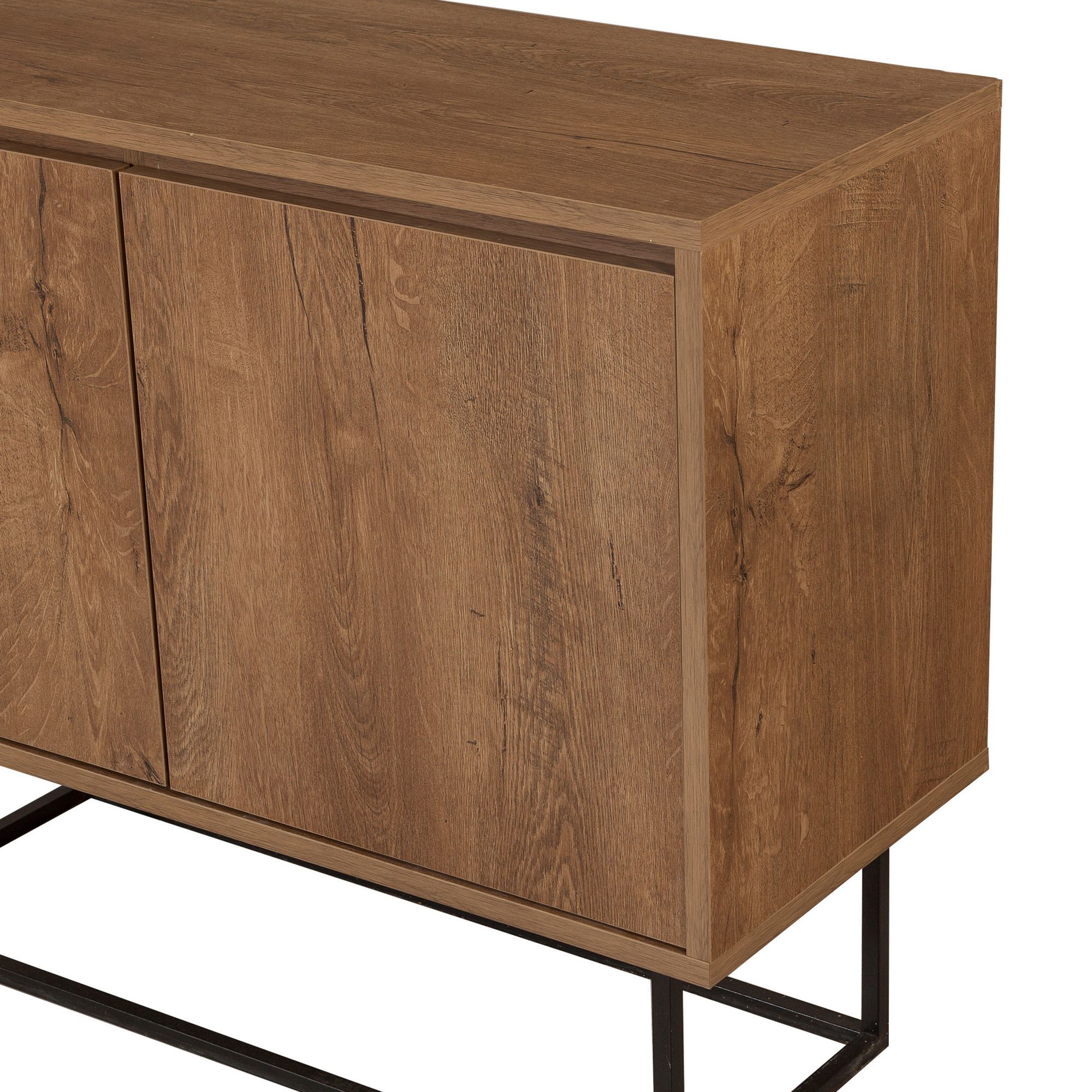Consola, Hanah Home, pal melaminat, nuc si negru, 90x36x72 cm — imaginea 4