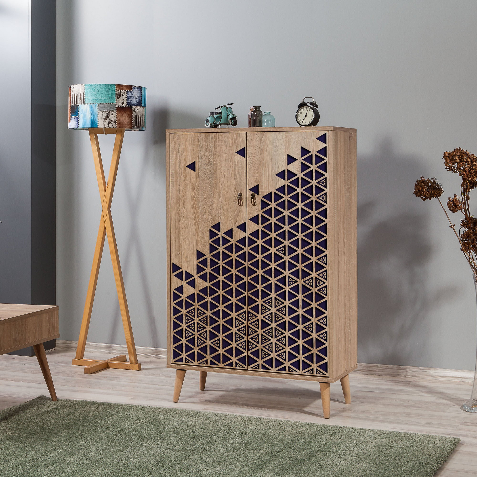 Dulap multifunctional, Hanah Home, PAL melaminat, stejar sonoma, 80x36x127 cm, 869VEL3976 — imaginea 7